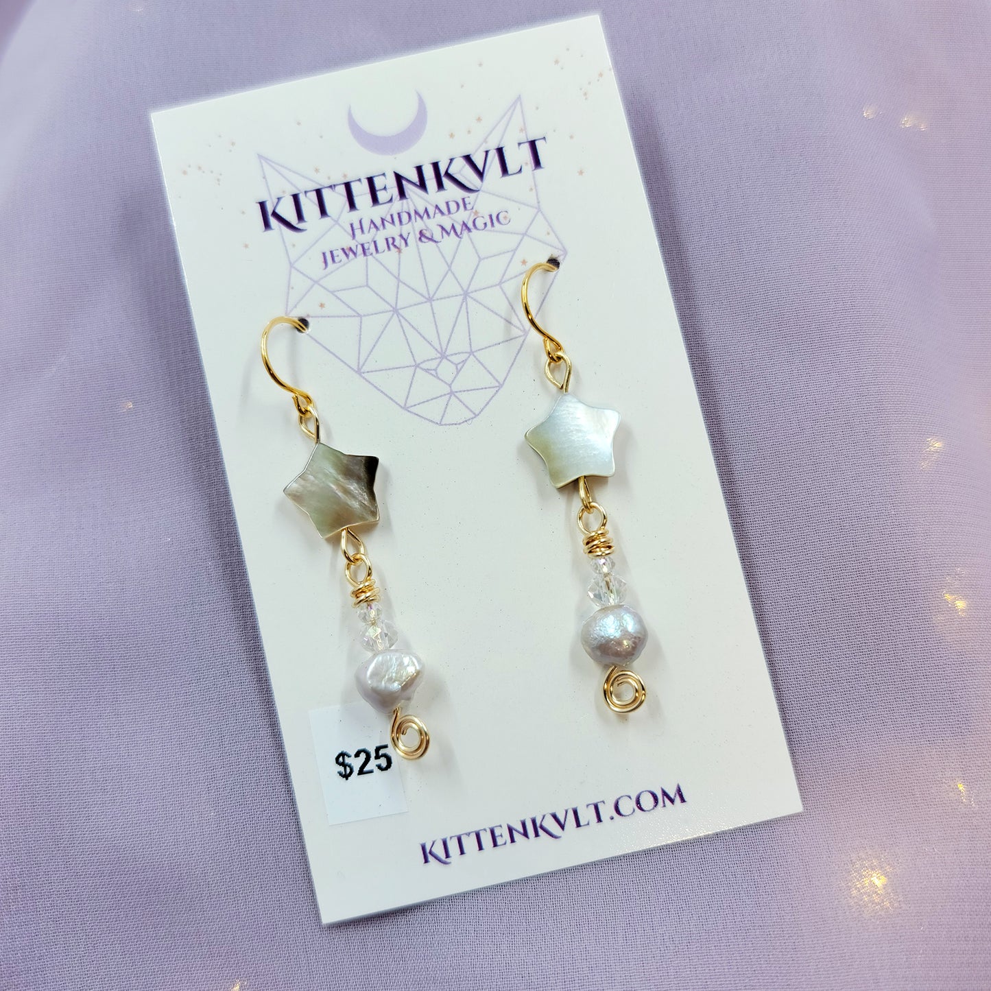Shell Star & Freshwater Pearl Earrings
