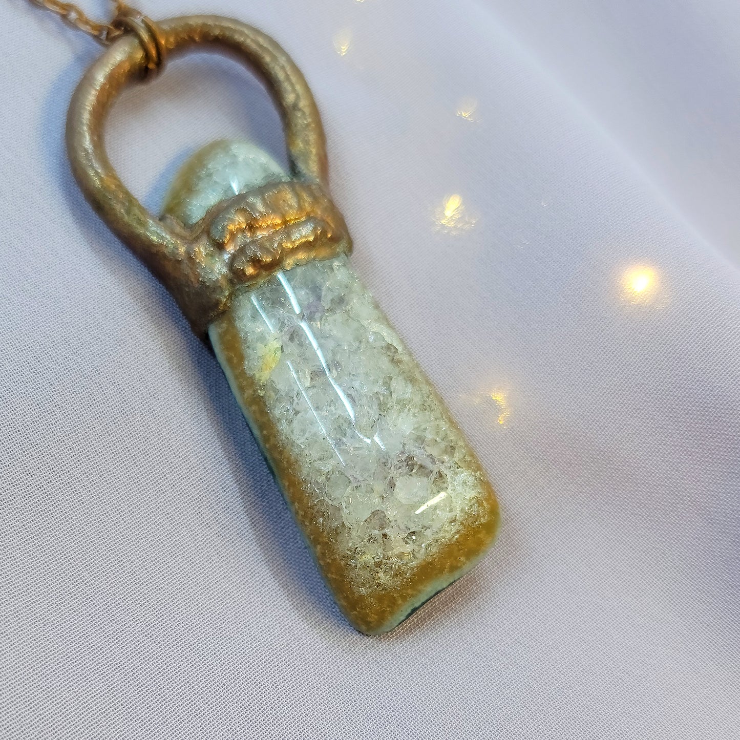 Super 7 Amethyst Electroformed Copper Pendant