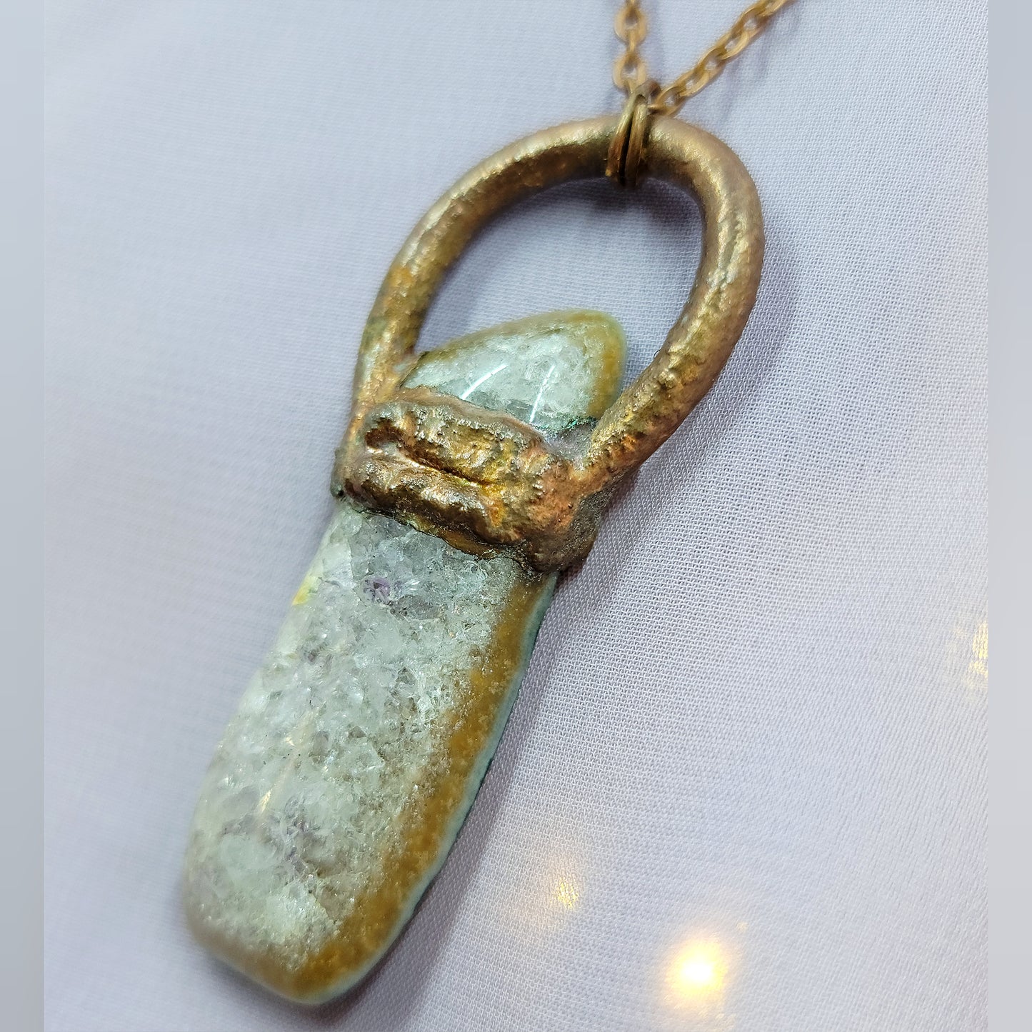 Super 7 Amethyst Electroformed Copper Pendant