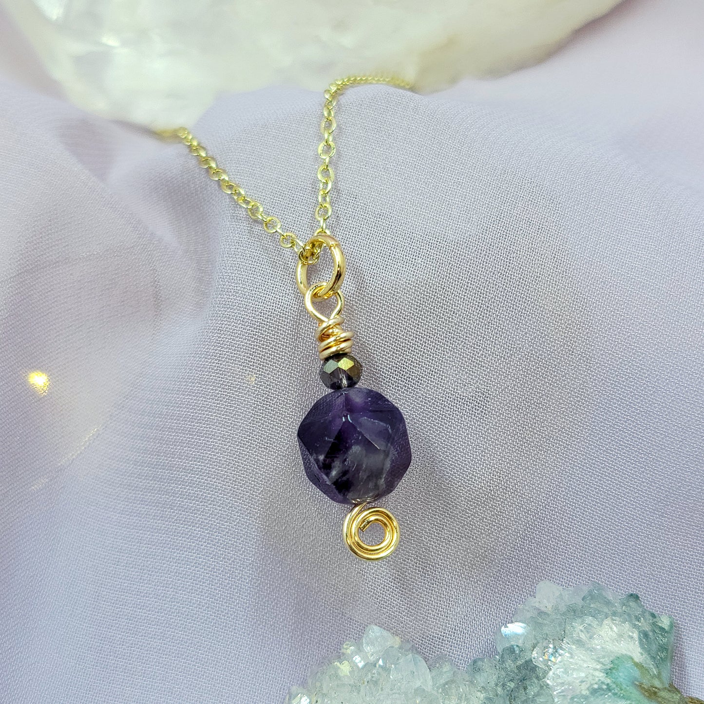 Star Cut Amethyst Necklace