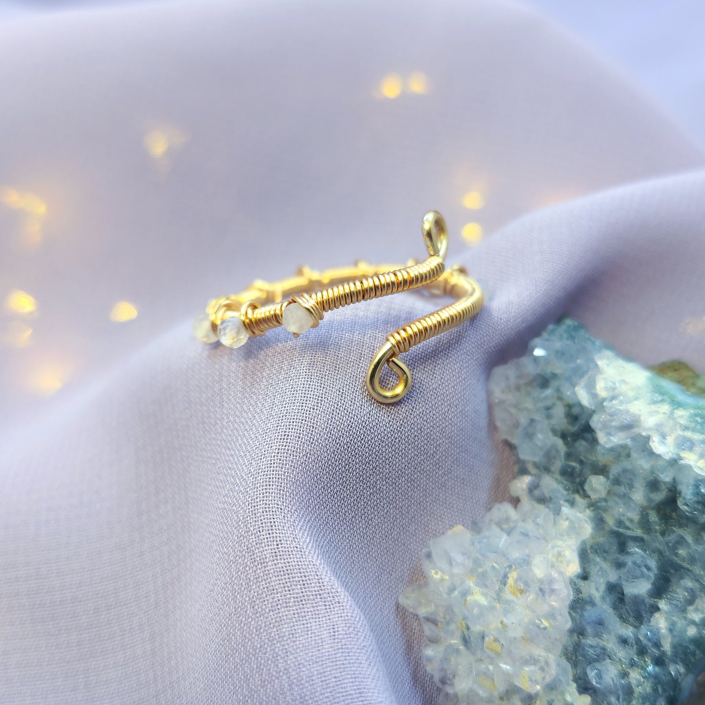 Ethereal Fairy Moonstone Adjustable Ring