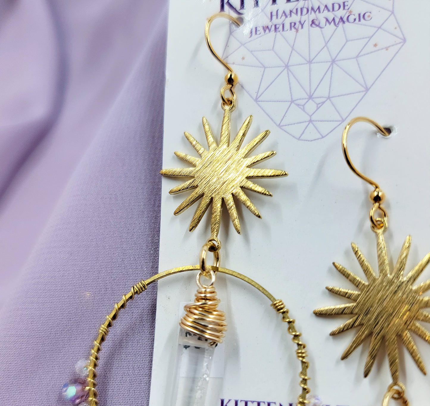 Celestial Rainbow Quartz Sun Catcher Earrings