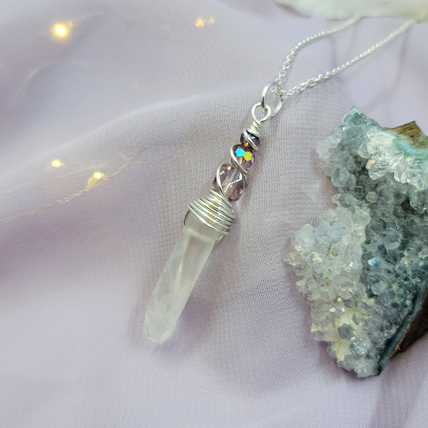 Ethereal Mystical Fairy Quartz Crystal Necklace