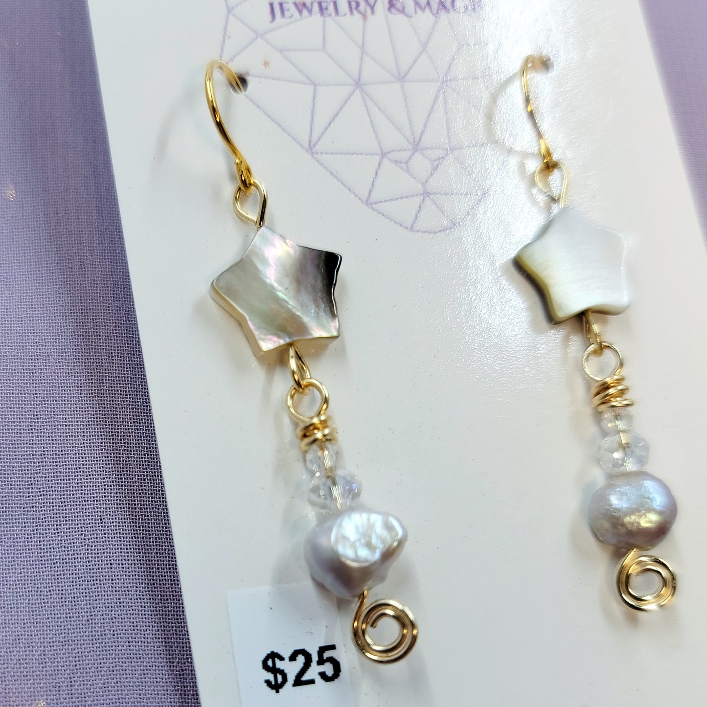 Shell Star & Freshwater Pearl Earrings