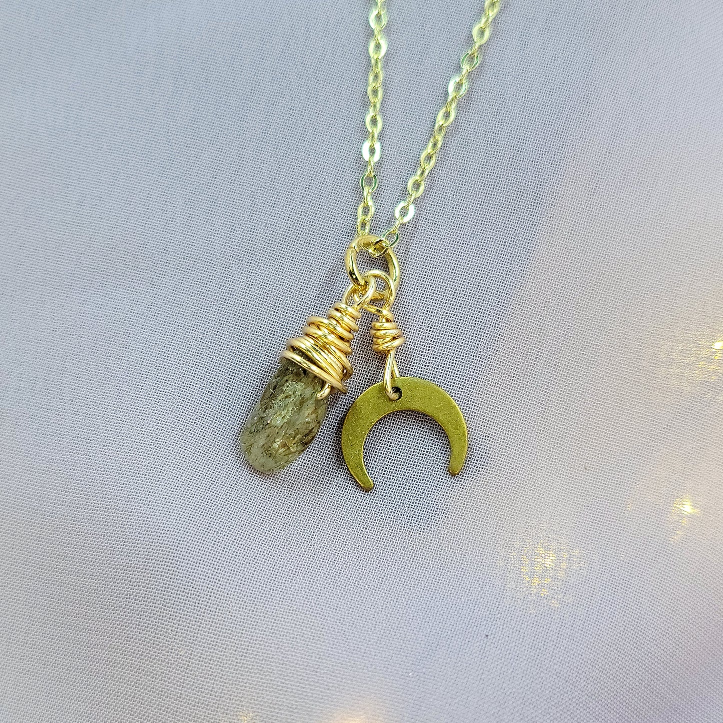 Mystical Witchy Fairy Ocean Jasper Moon Necklace