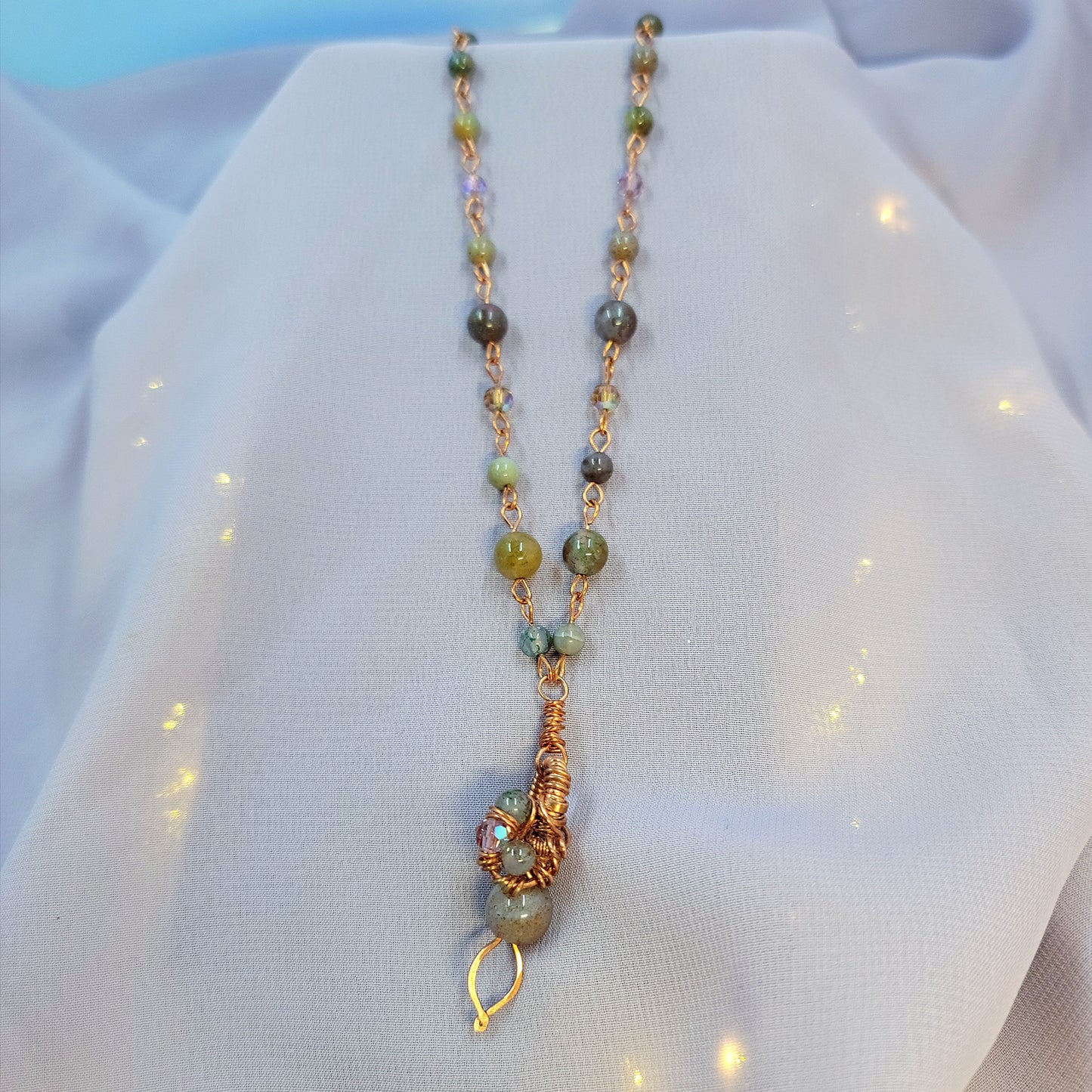 Mystical Witchy Fairy Ocean Jasper Copper Necklace