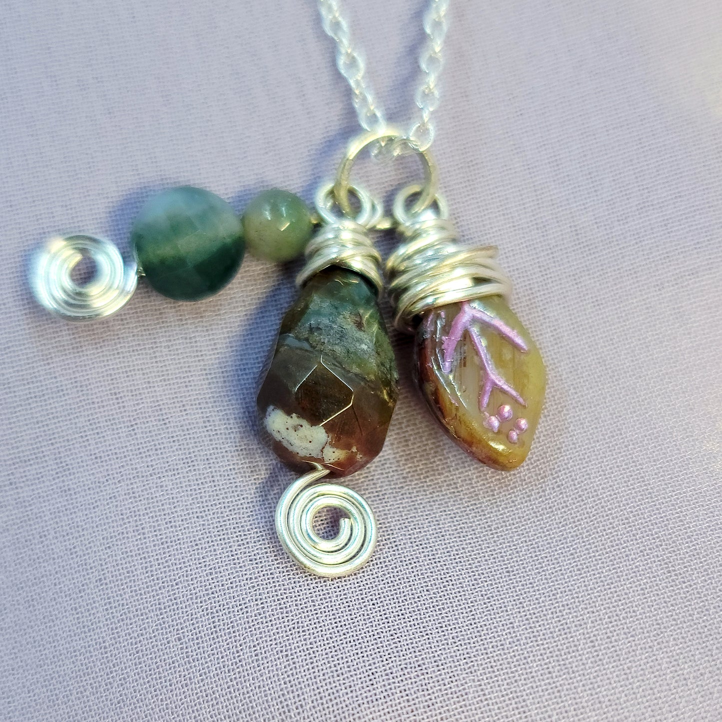 Ocean Jasper Leaf Necklace
