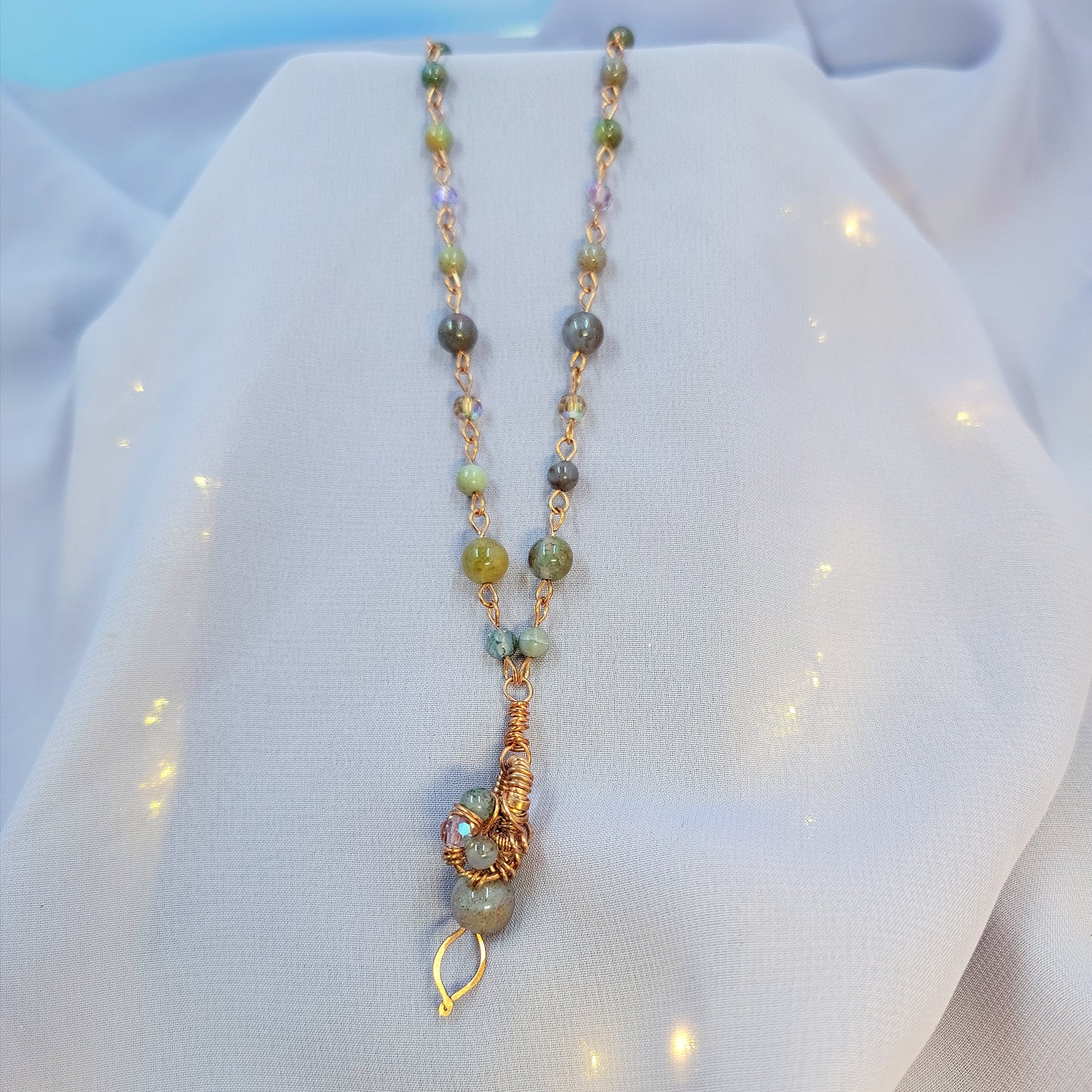 Mystical Witchy Fairy Ocean Jasper Copper Necklace