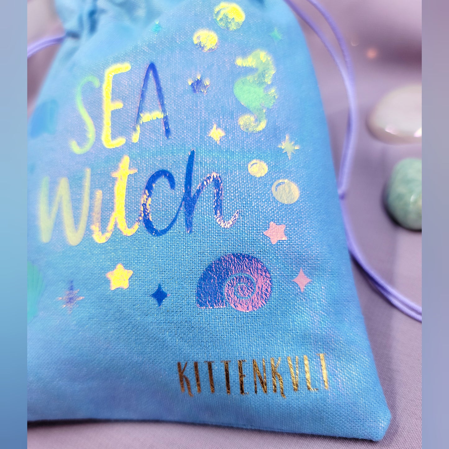 Holographic Sea Witch Mermaid Crystal Trinket Pouch