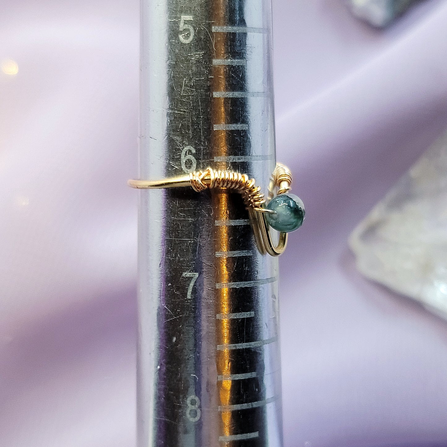 Elven Fairy Moss Agate Adjustable Ring
