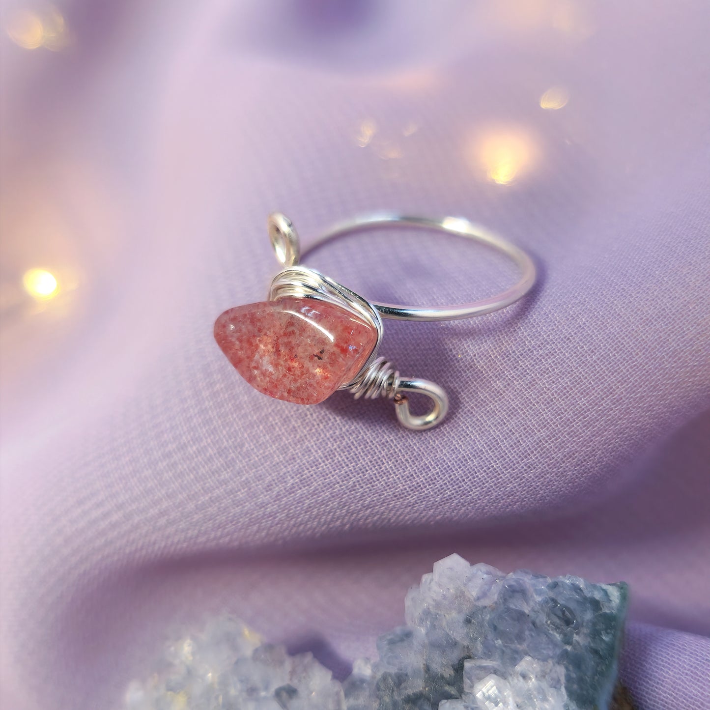 Whimsical Fairy Strawberry Quartz Ring