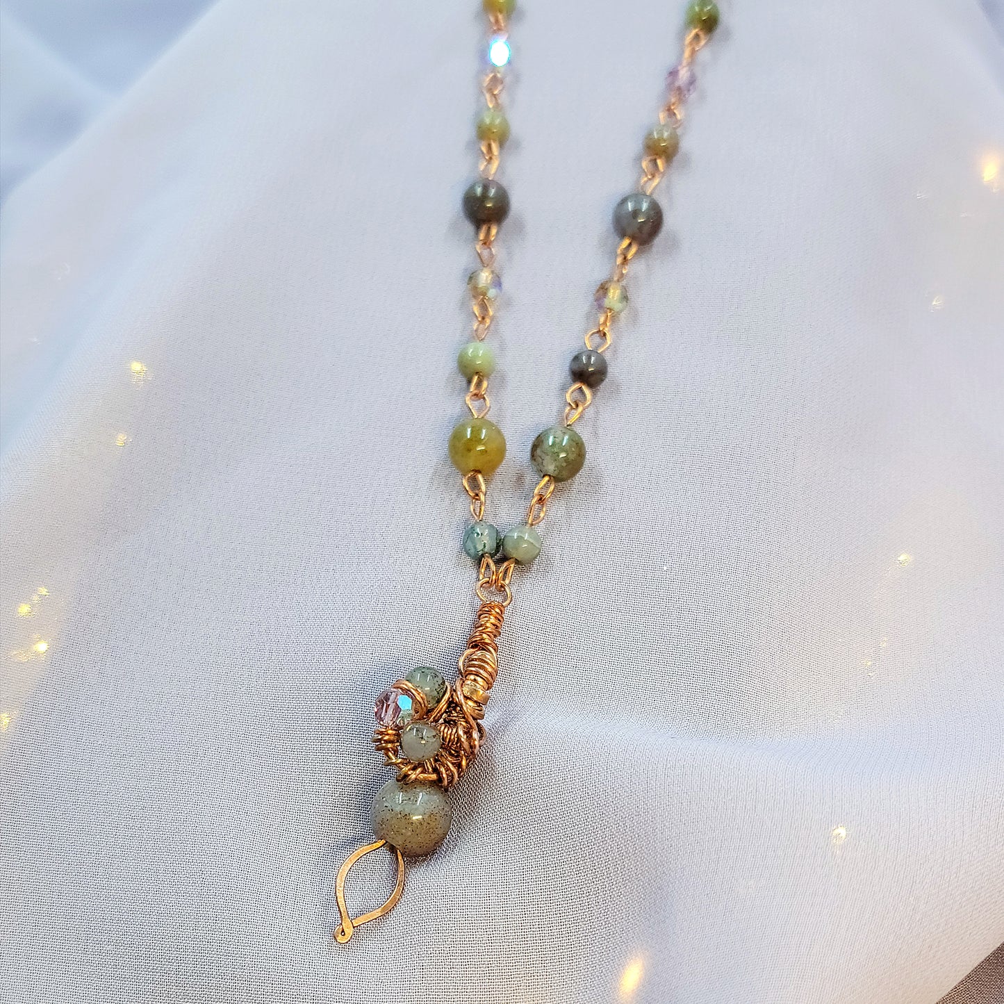 Mystical Witchy Fairy Ocean Jasper Copper Necklace