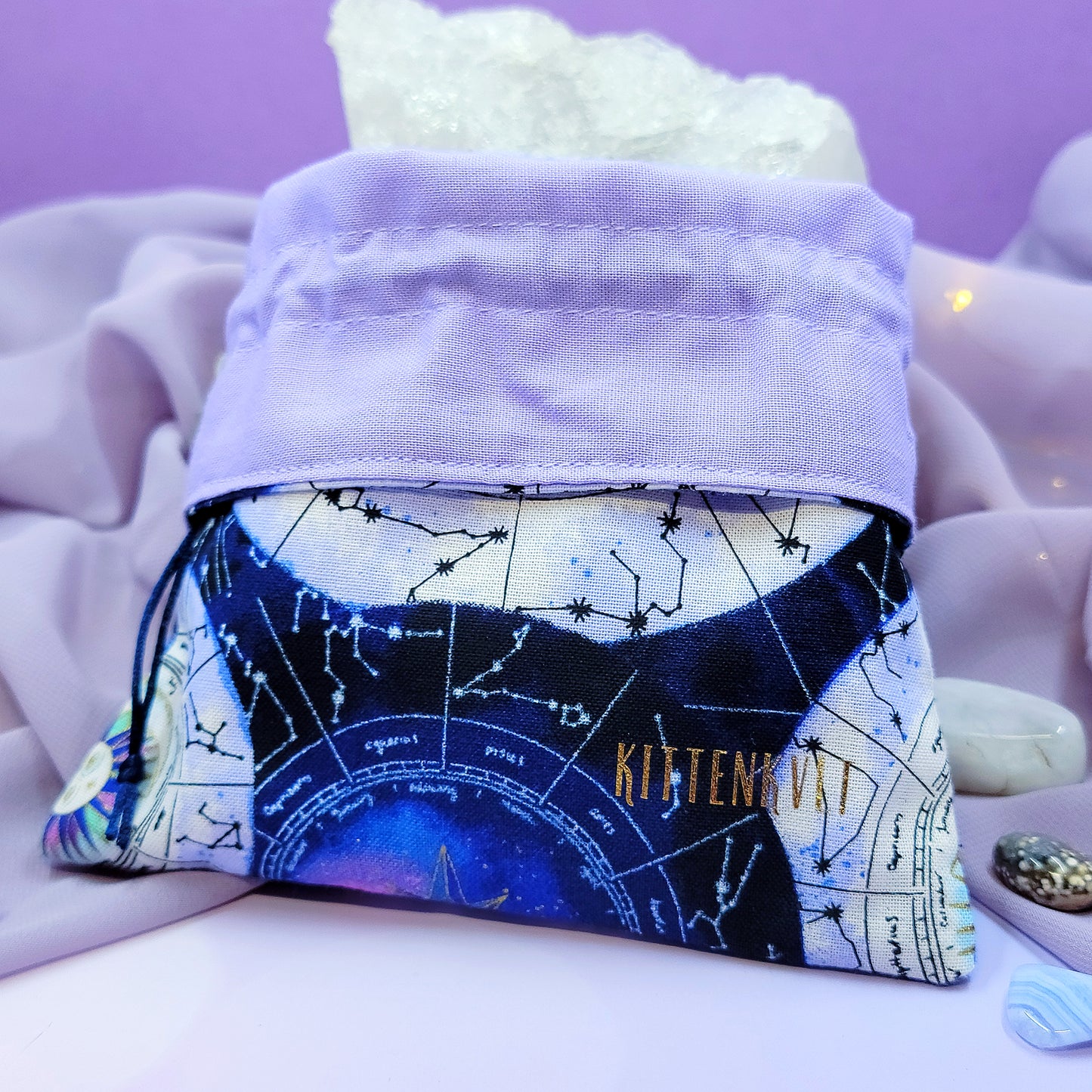 Mystical Celestial Zodiac Witchy Trinket Crystal Pouch