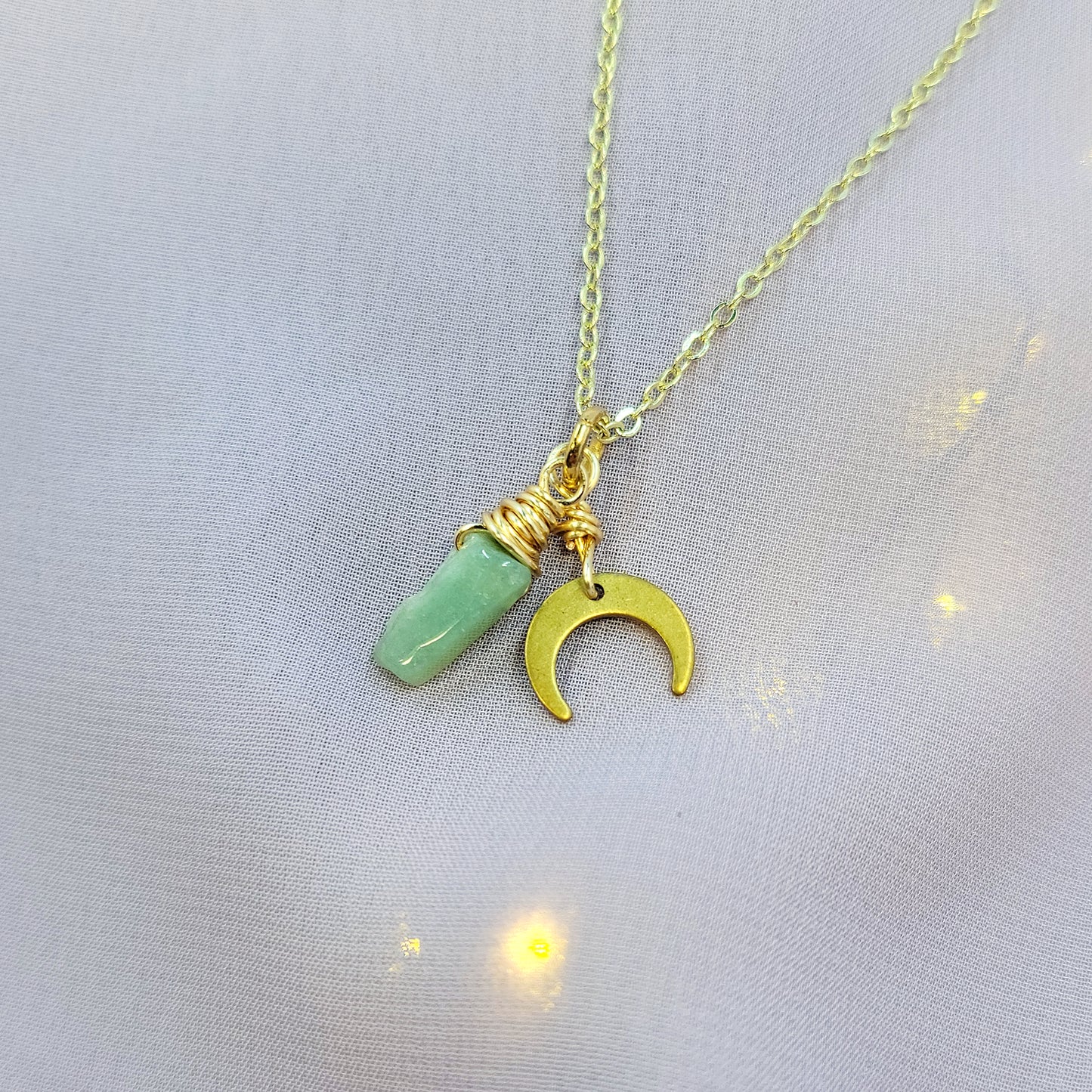 Mystical Witchy Fairy Ocean Jasper Moon Necklace