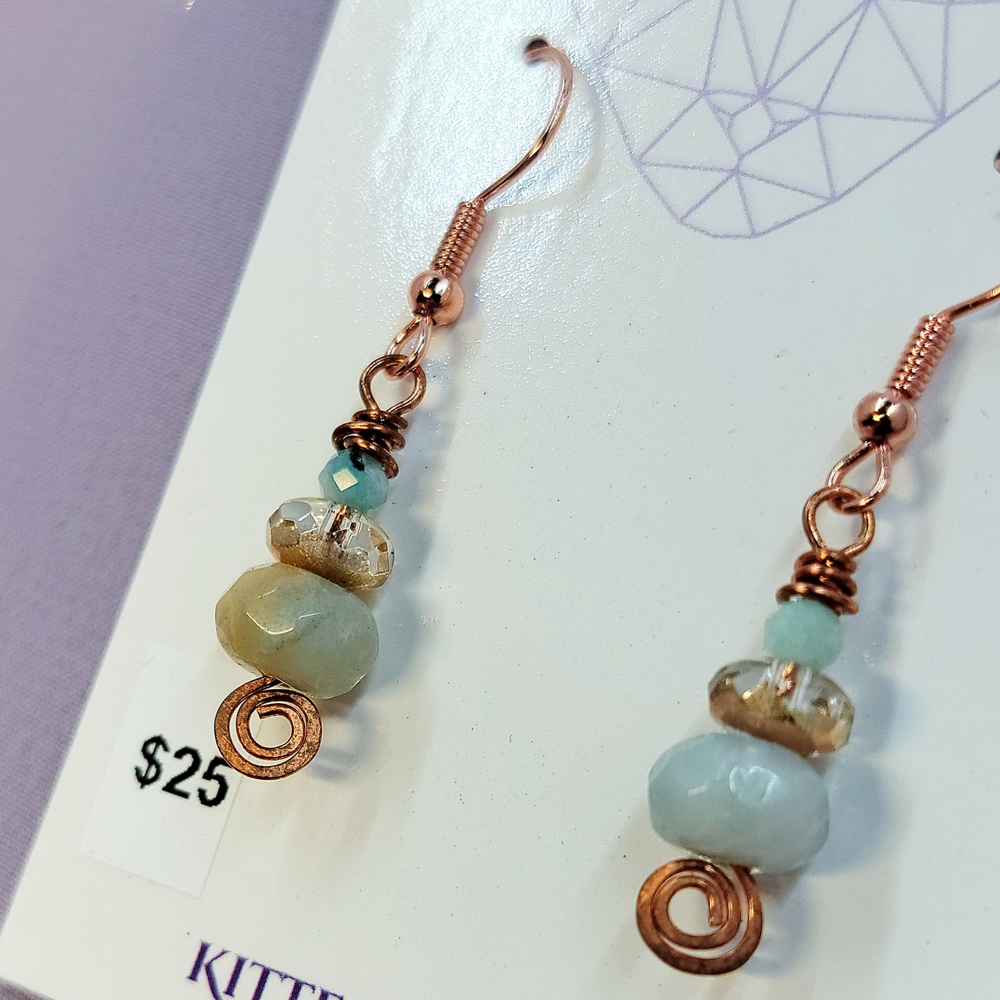 Mystical Sea Witch Amazontie Copper Earrings