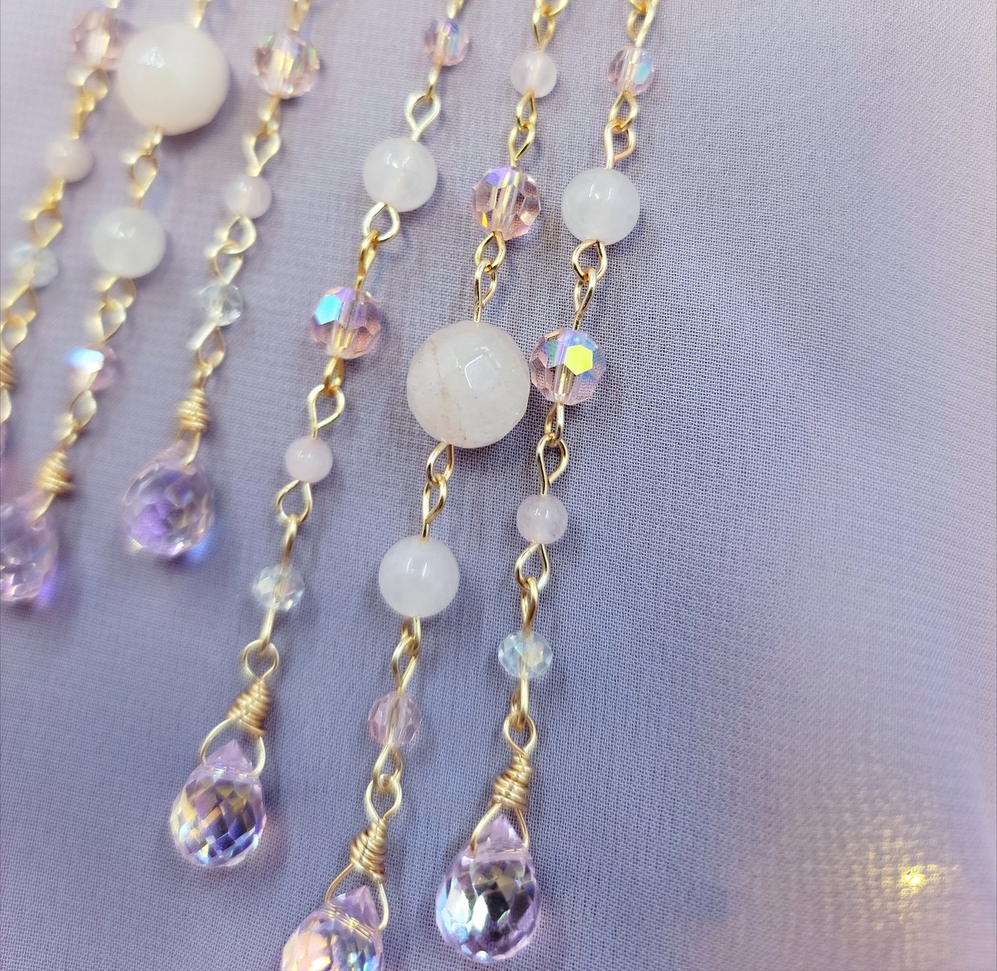 Rose Quartz Butterfly Sun Catcher Earrings