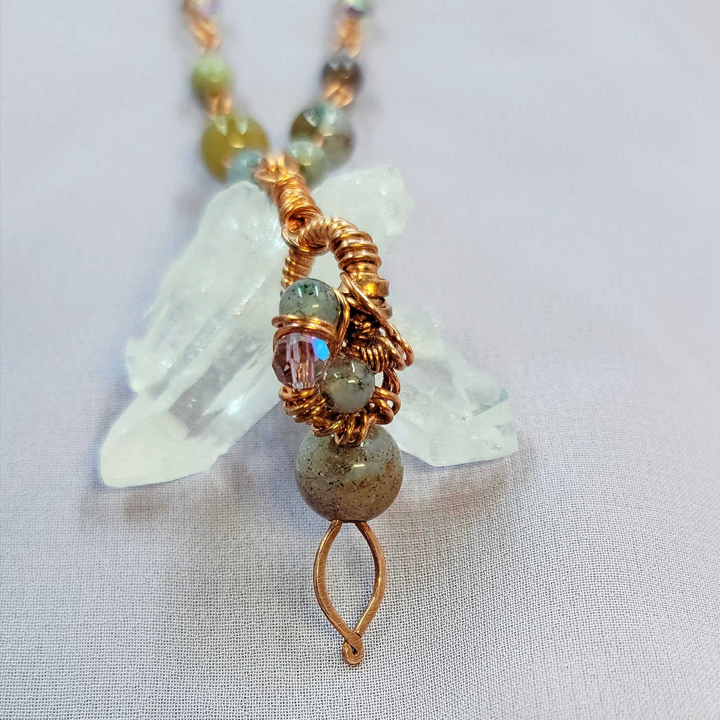 Mystical Witchy Fairy Ocean Jasper Copper Necklace