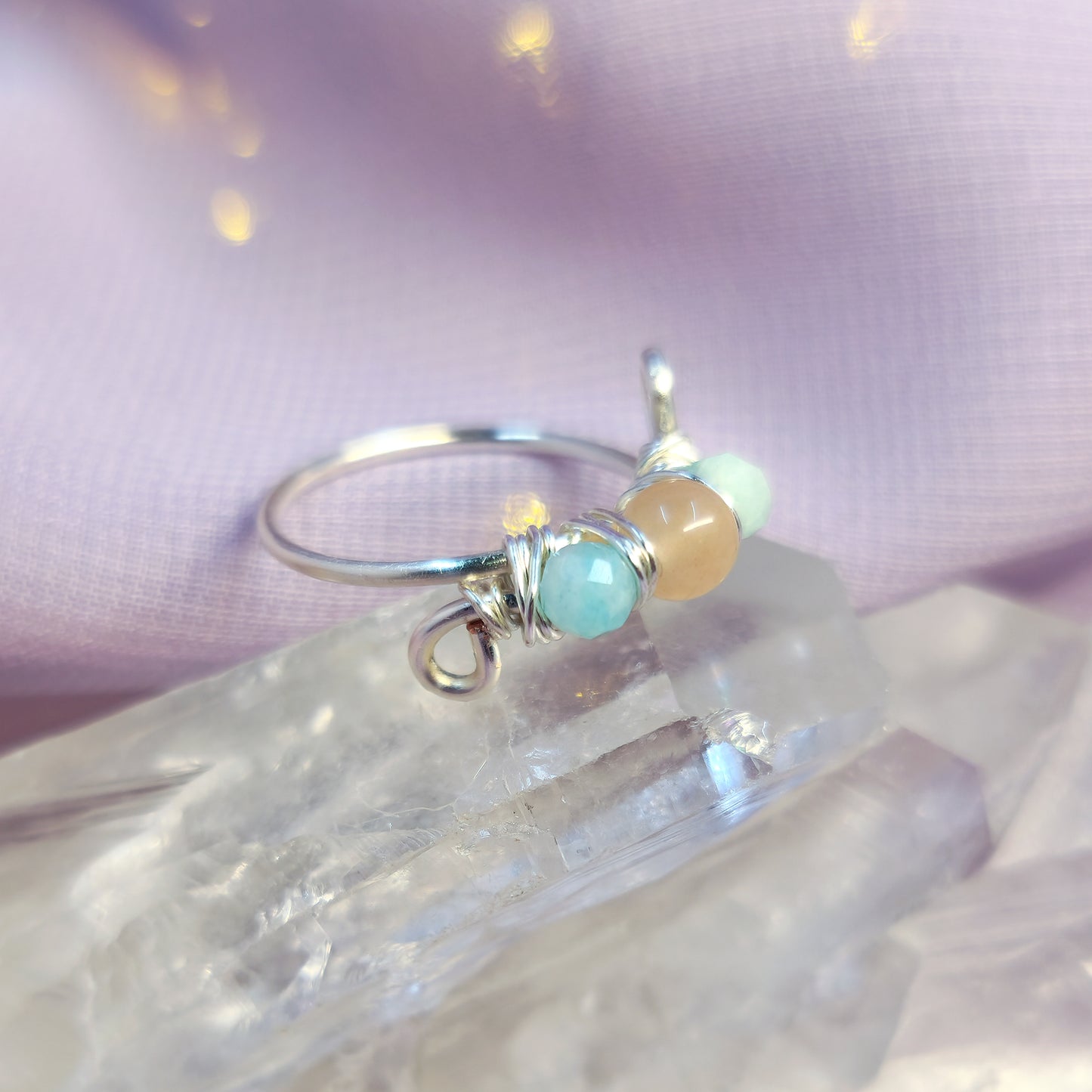 Fairy Sunstone & Amazonite Ring