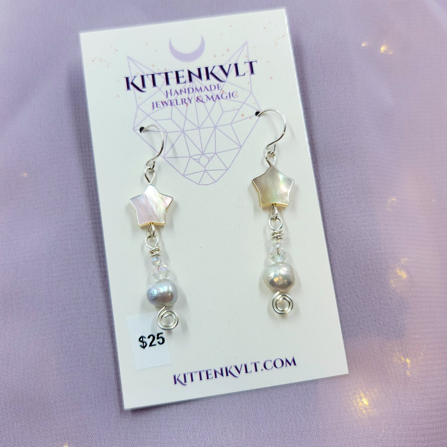 Shell Star & Freshwater Pearl Earrings