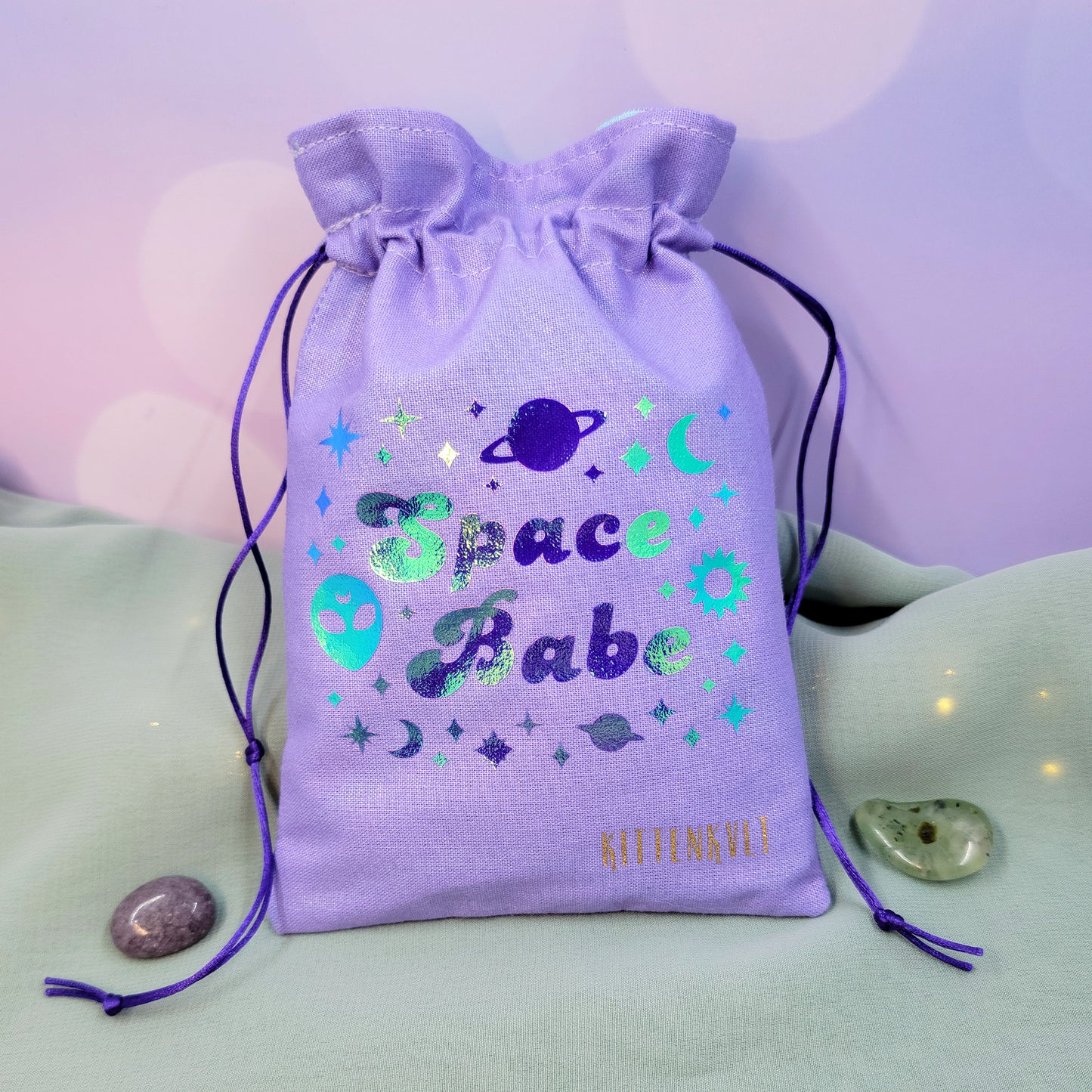 Holographic Space Babe Celestial Alien Crystal Trinket Pouch