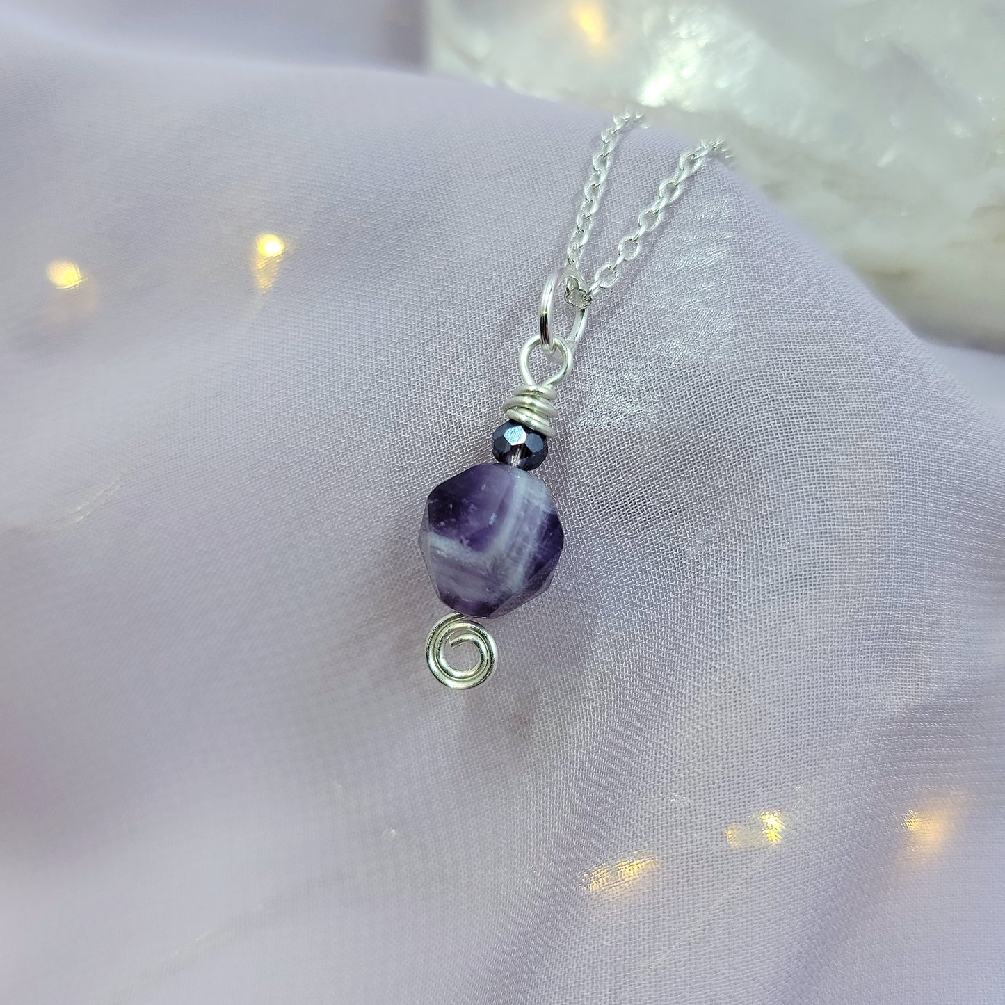Star Cut Chevron Amethyst Necklace