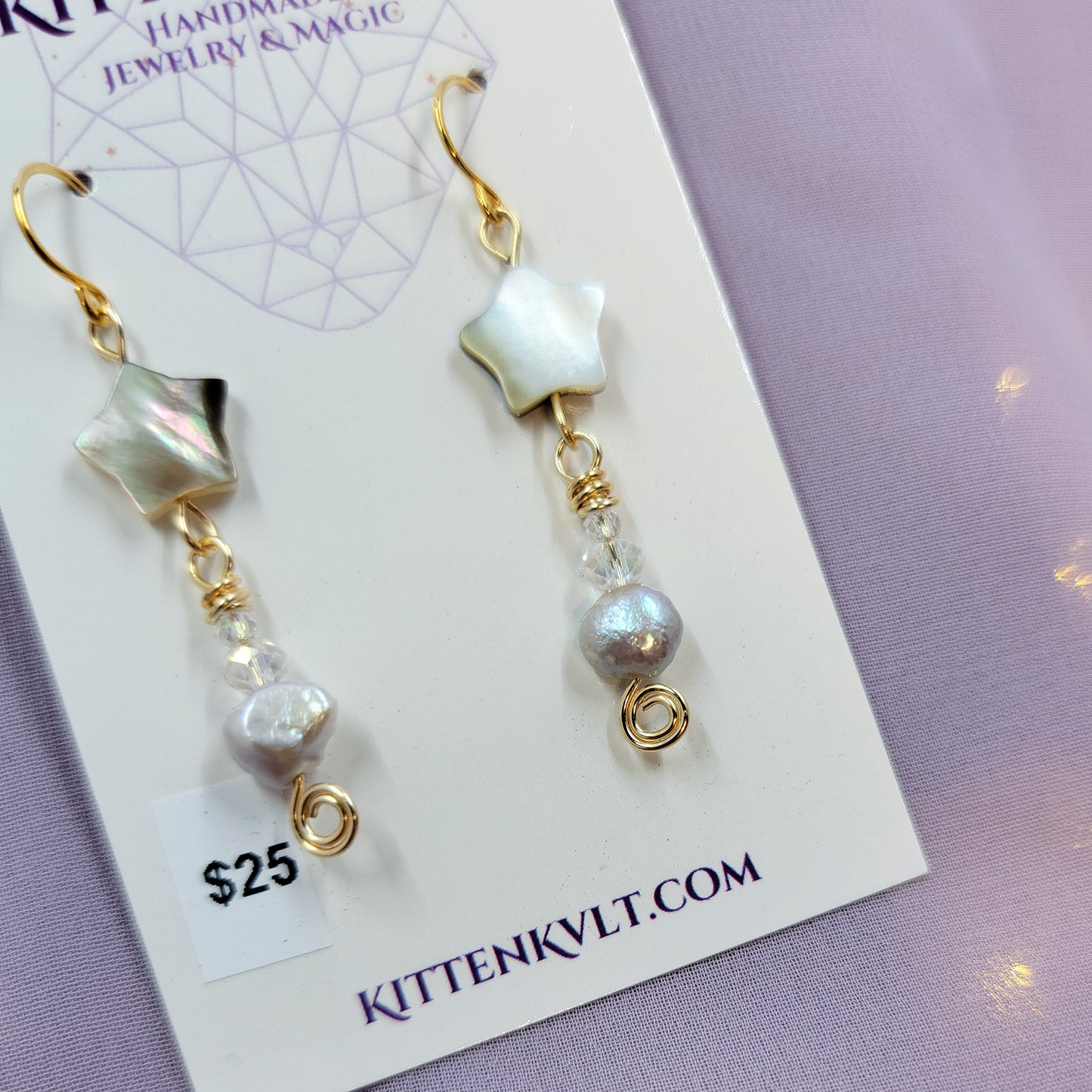 Shell Star & Freshwater Pearl Earrings