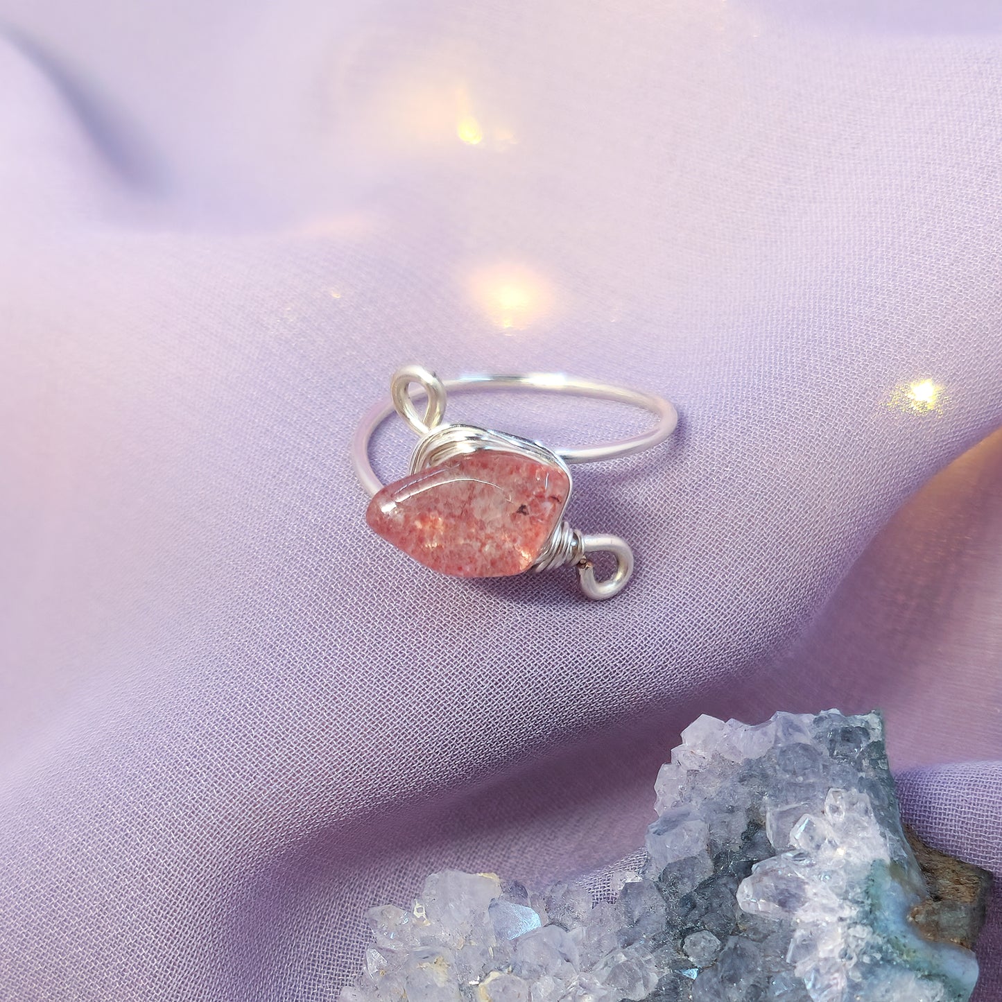 Whimsical Fairy Strawberry Quartz Ring