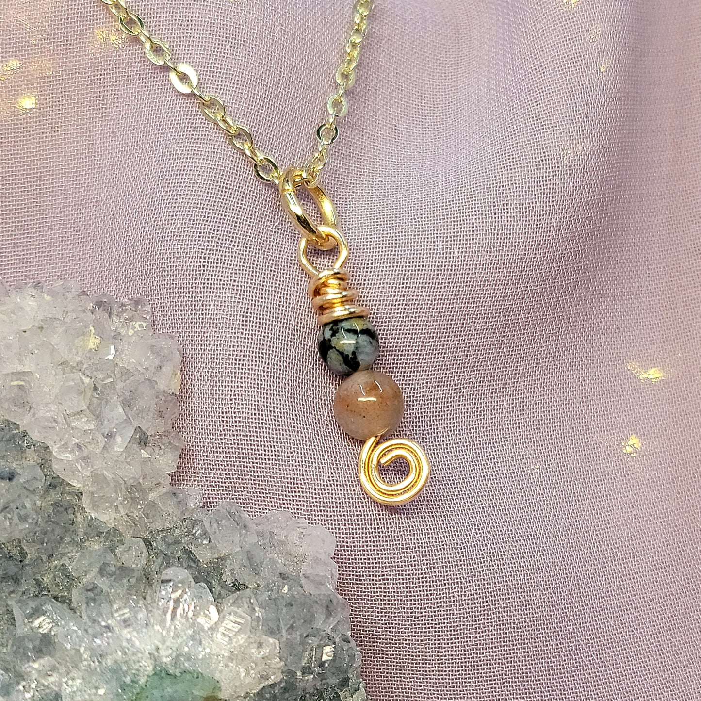 Dainty Ocean Jasper Fairy Necklace