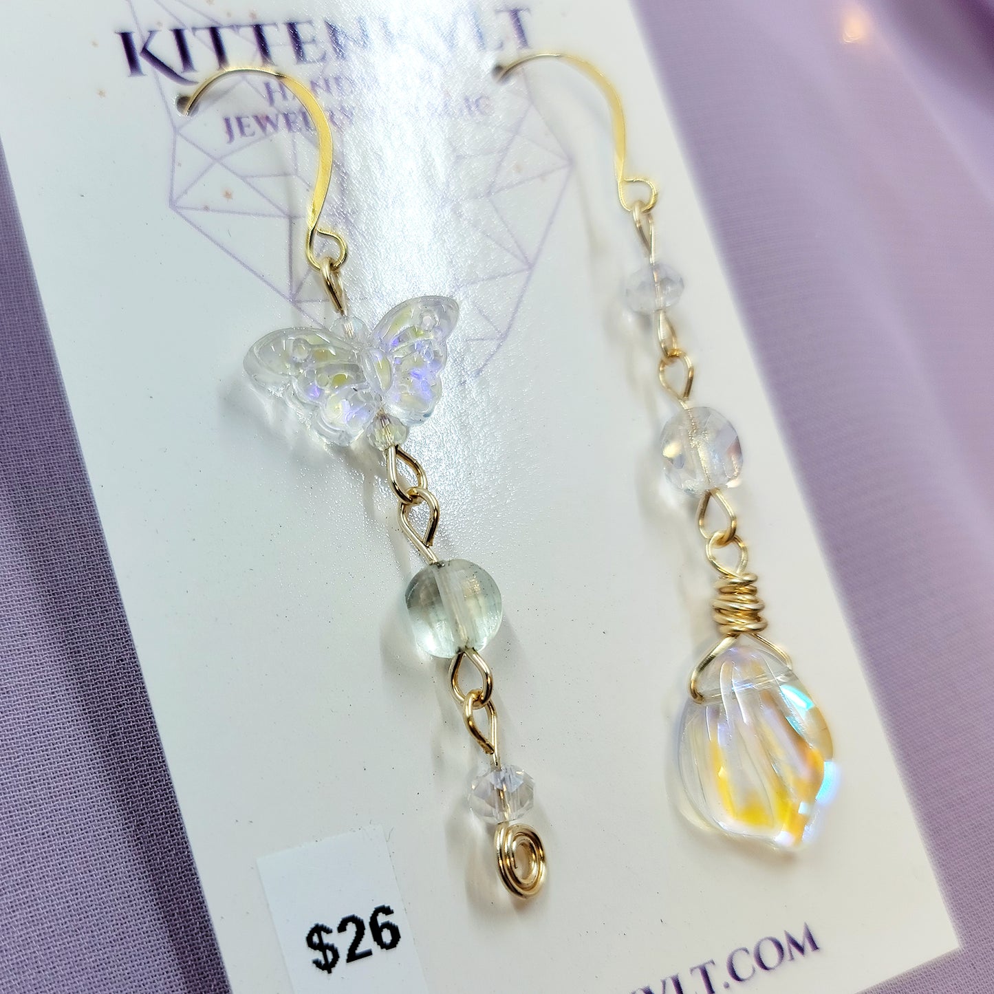 Ethereal Fluorite Butterfly Earrings