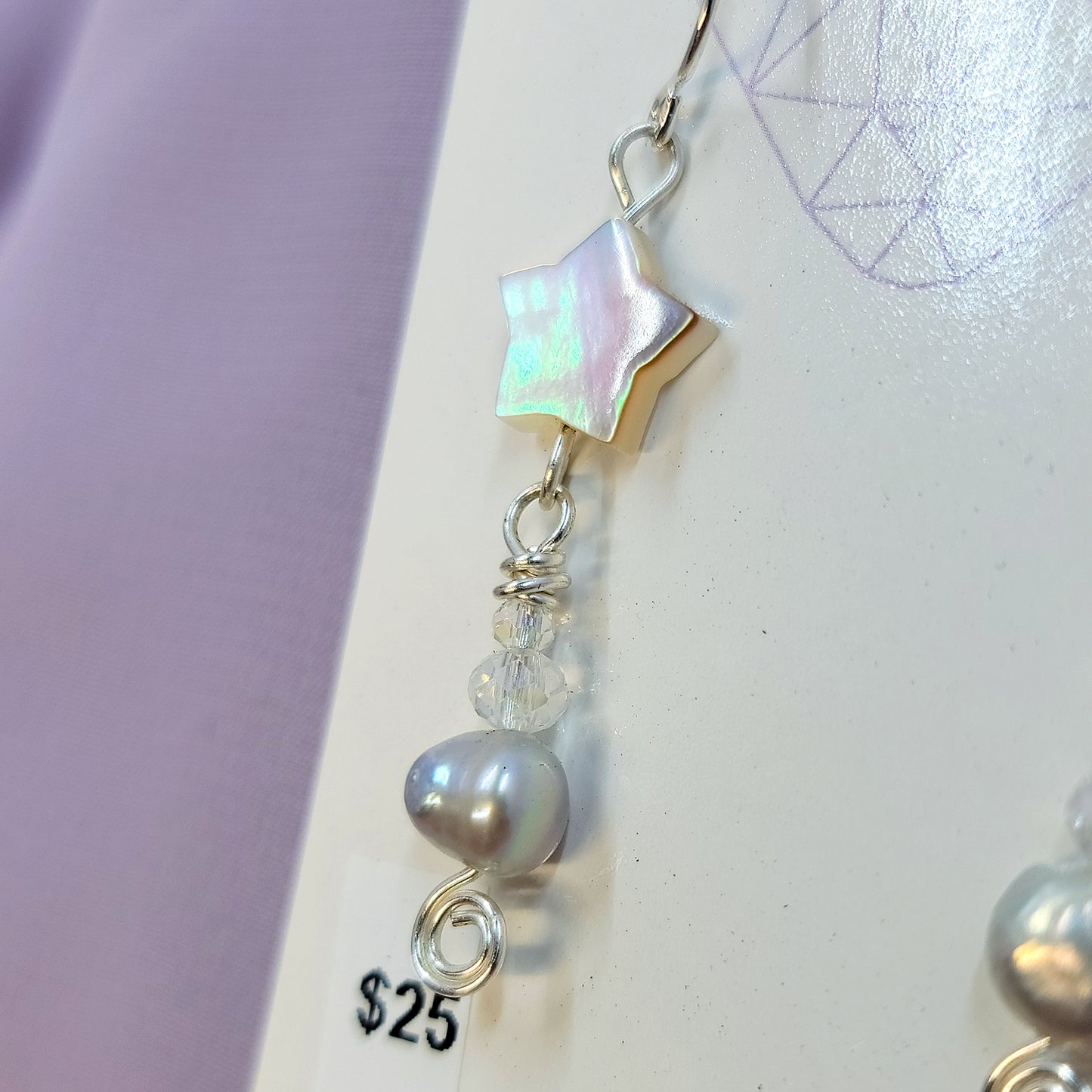 Shell Star & Freshwater Pearl Earrings
