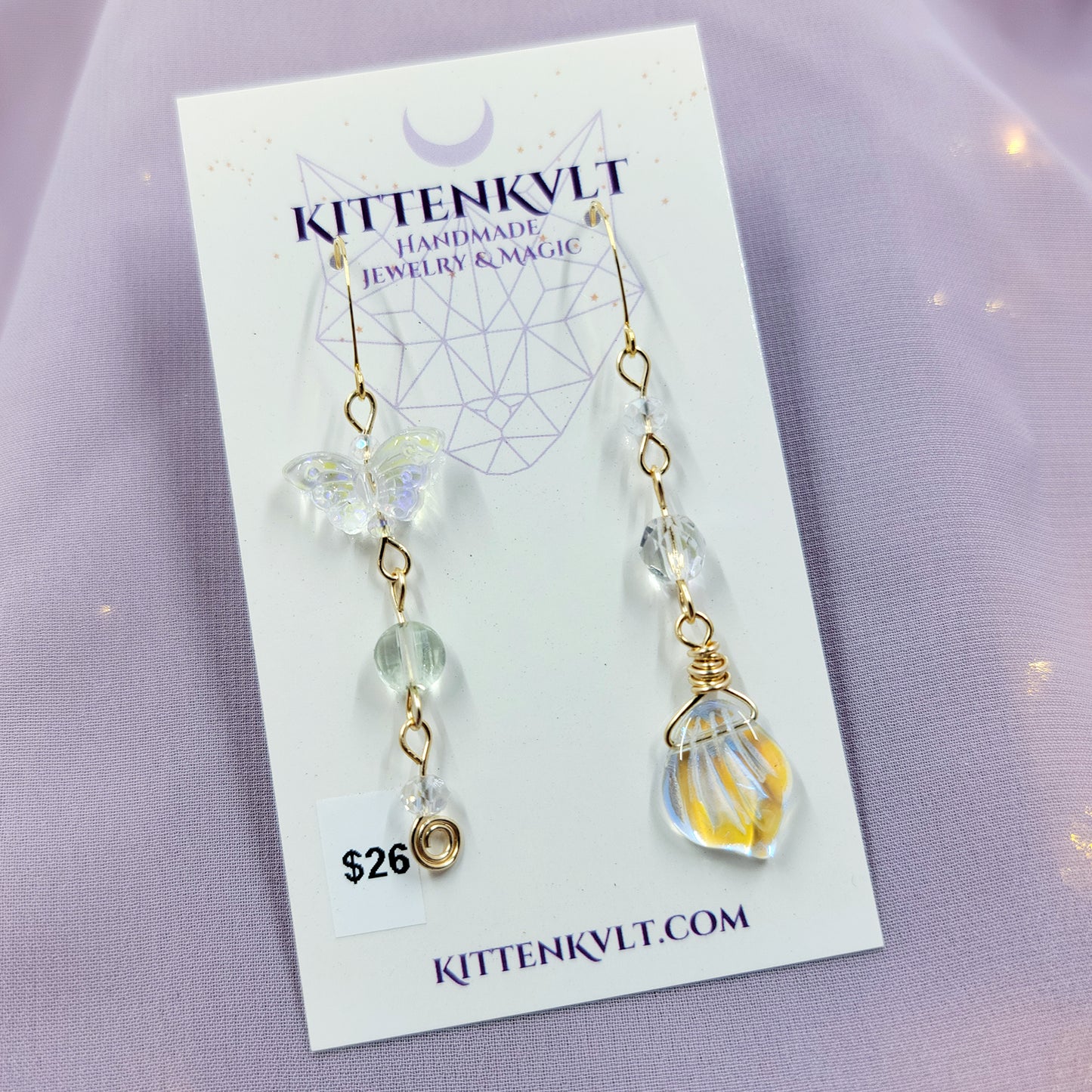 Ethereal Fluorite Butterfly Earrings