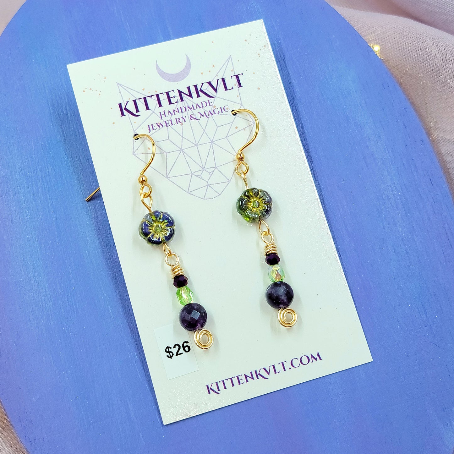 Amethyst Fairy Flower Earrings