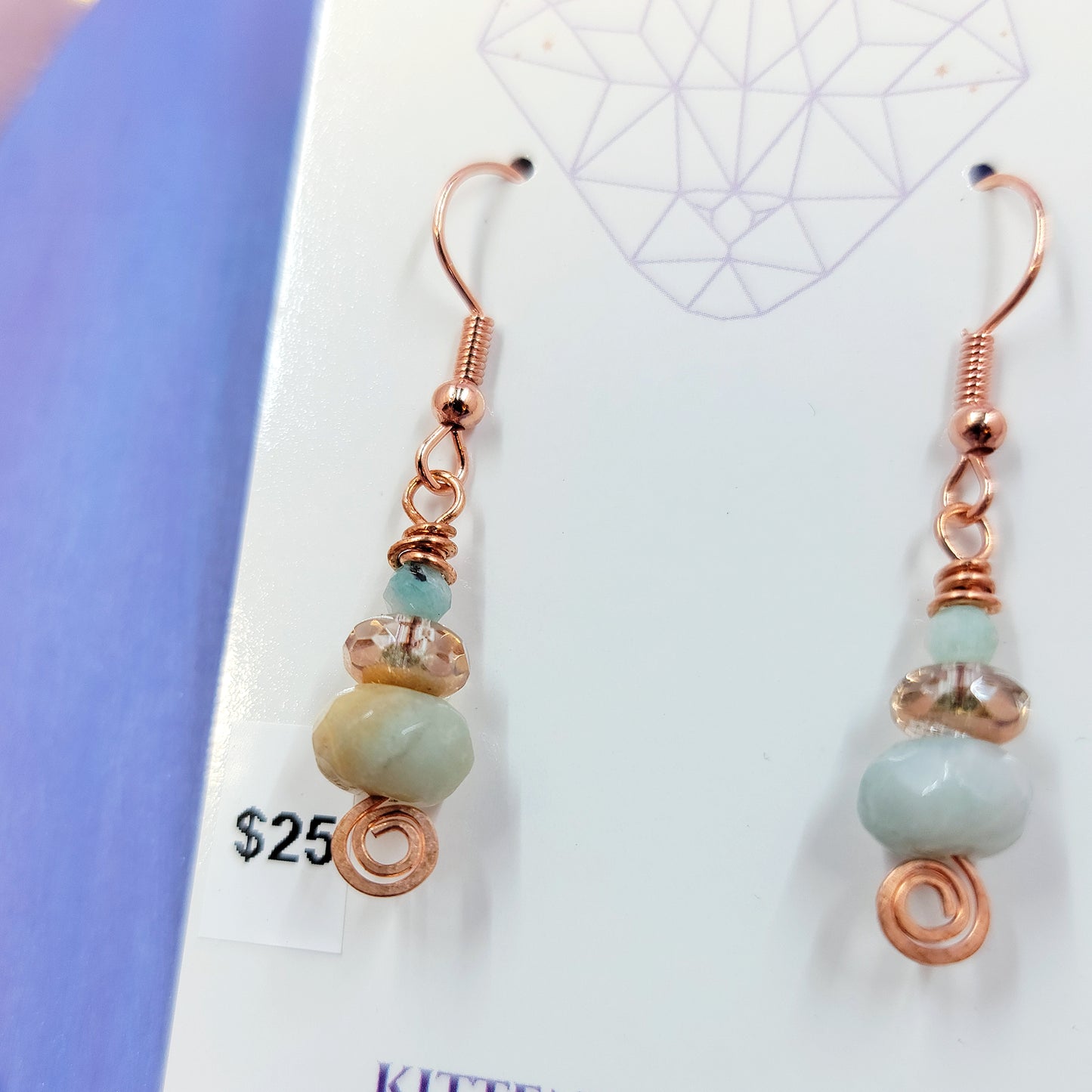 Mystical Sea Witch Amazontie Copper Earrings