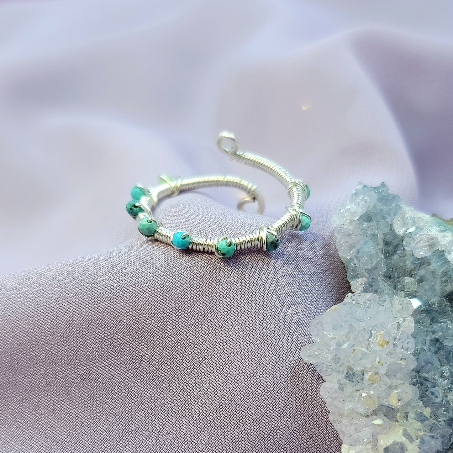 Sea Fairy Siren African Jasper Adjustable Ring