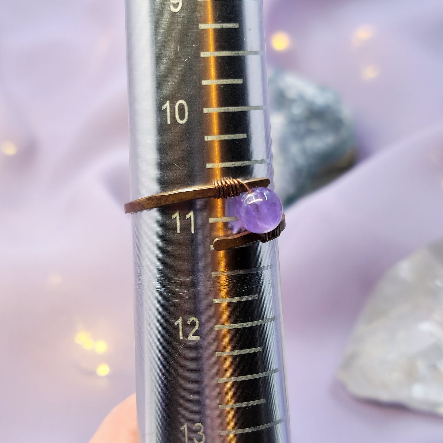 Fairy Hammered Copper Amethyst Ring