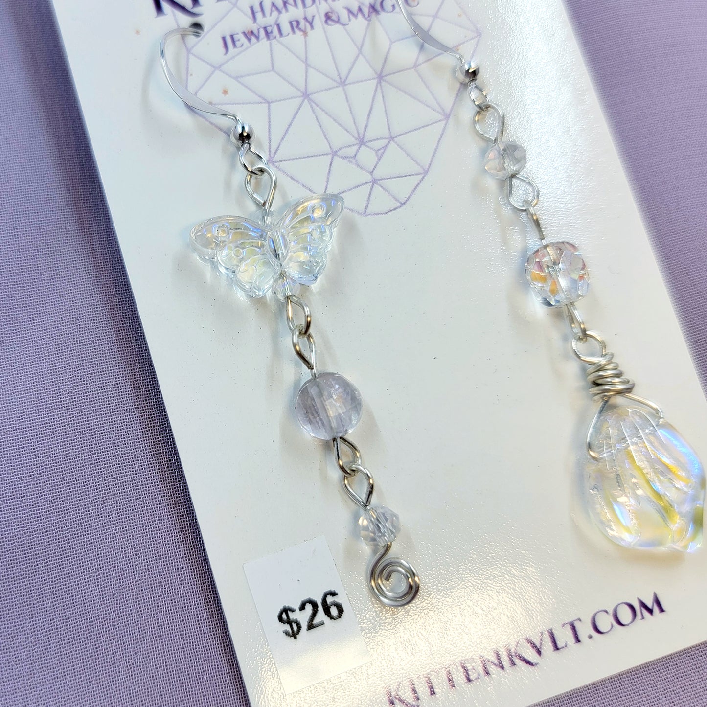 Ethereal Fluorite Butterfly Earrings