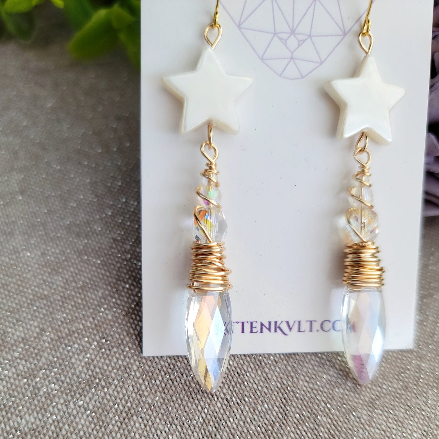Celestial Sun Catcher Earrings With Shell Stars
