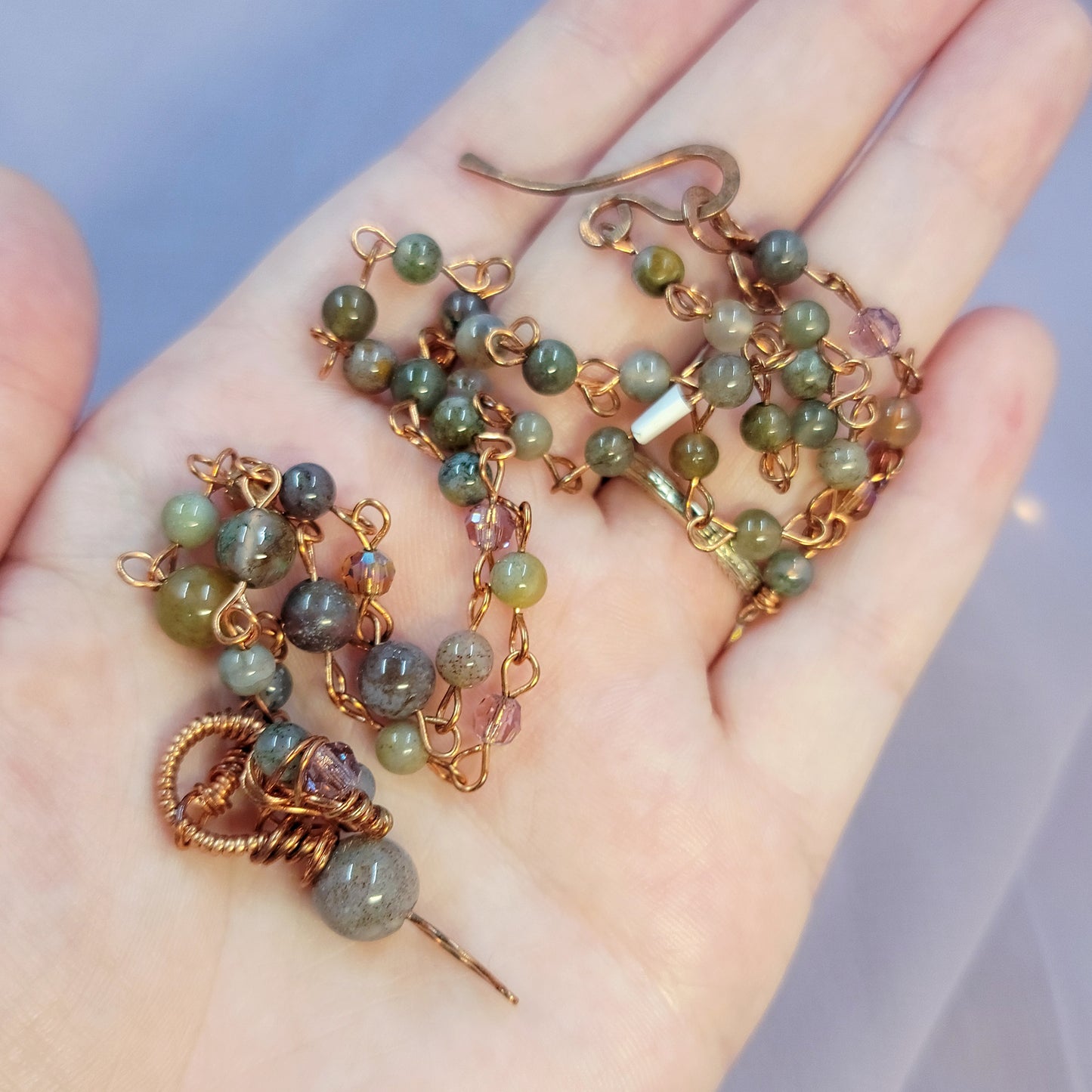 Mystical Witchy Fairy Ocean Jasper Copper Necklace