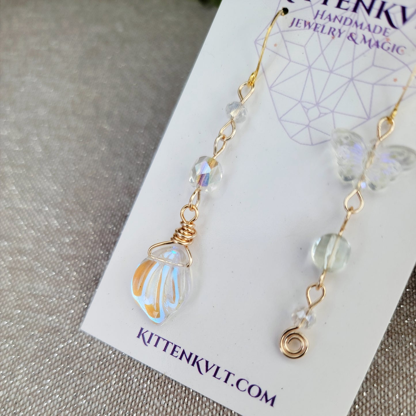 Ethereal Fluorite Butterfly Earrings
