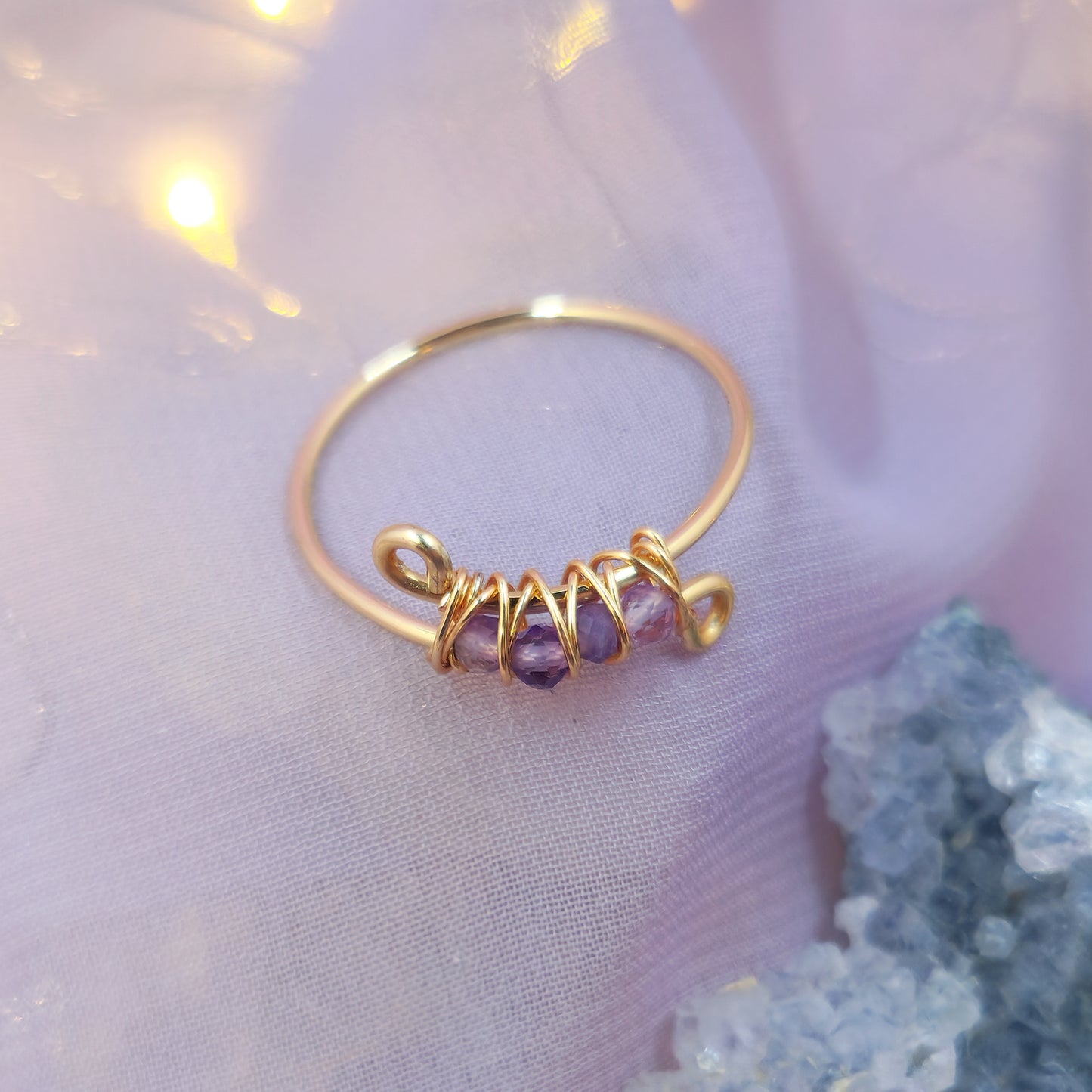 Mystical Witchy Fairy Amethyst Ring