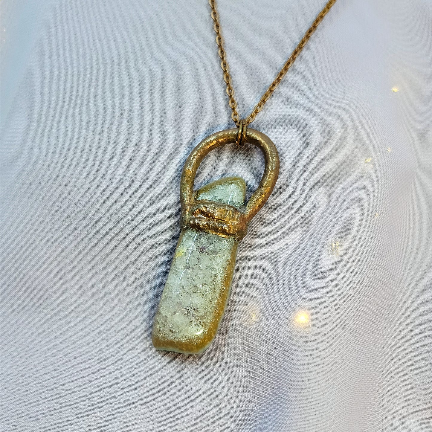 Super 7 Amethyst Electroformed Copper Pendant