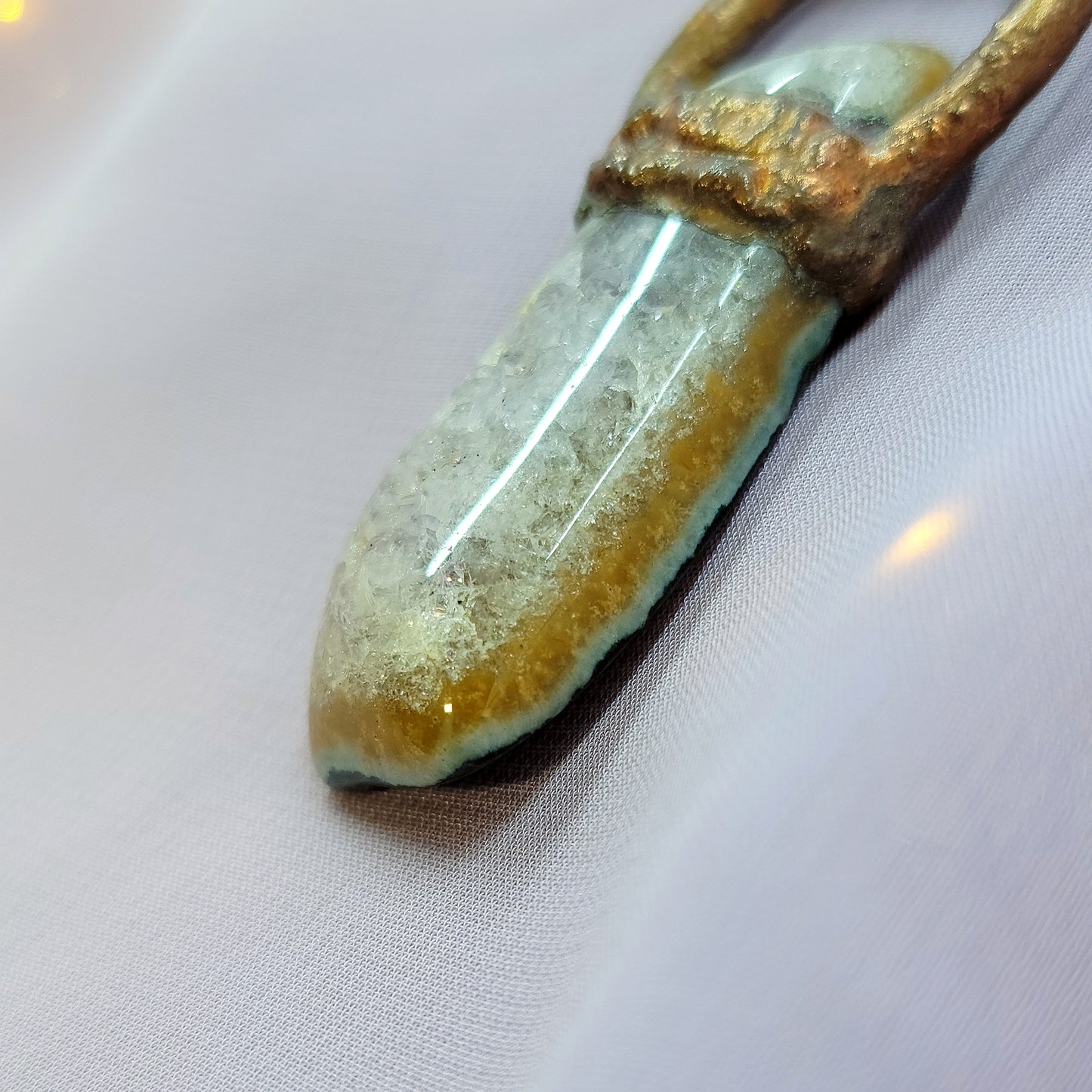 Super 7 Amethyst Electroformed Copper Pendant