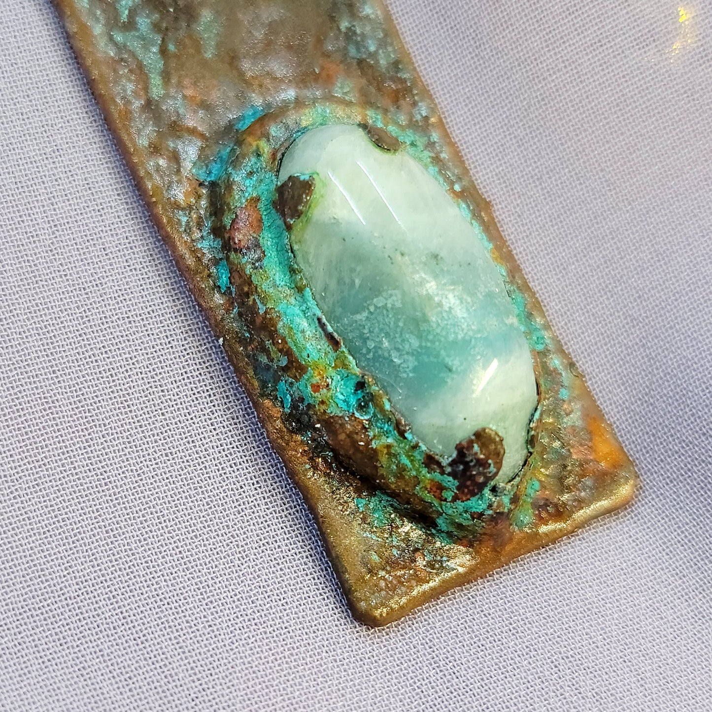 Amazonite Patina Electroformed Copper Necklace