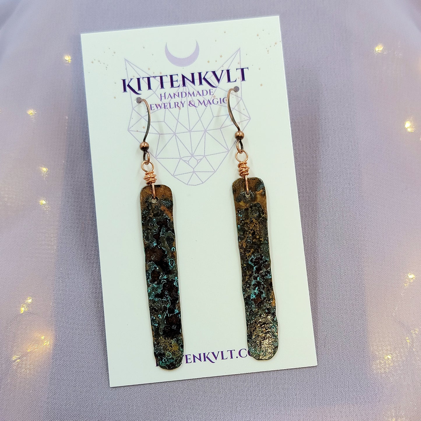 Rustic Patina Copper Earrings