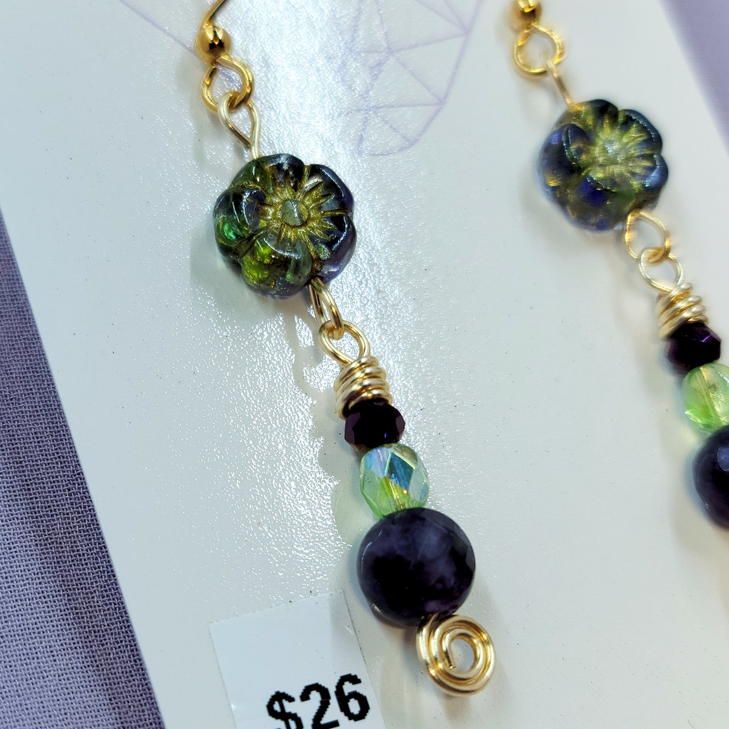 Amethyst Fairy Flower Earrings