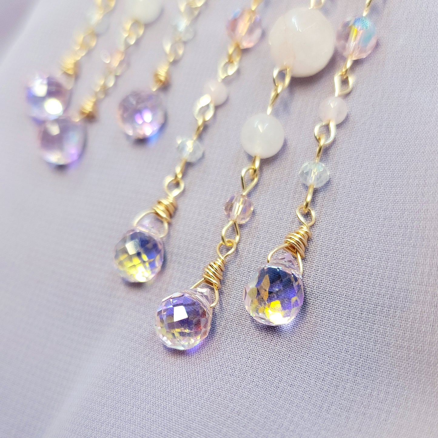 Rose Quartz Butterfly Sun Catcher Earrings