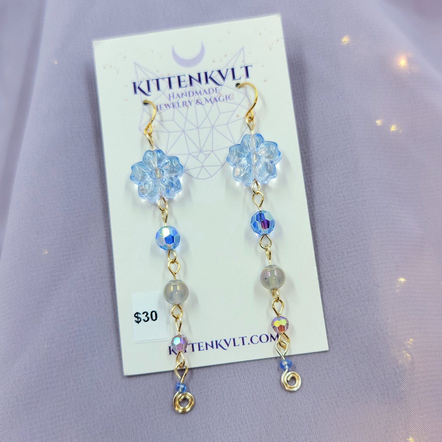 Aura Agate Glass Flower Earrings