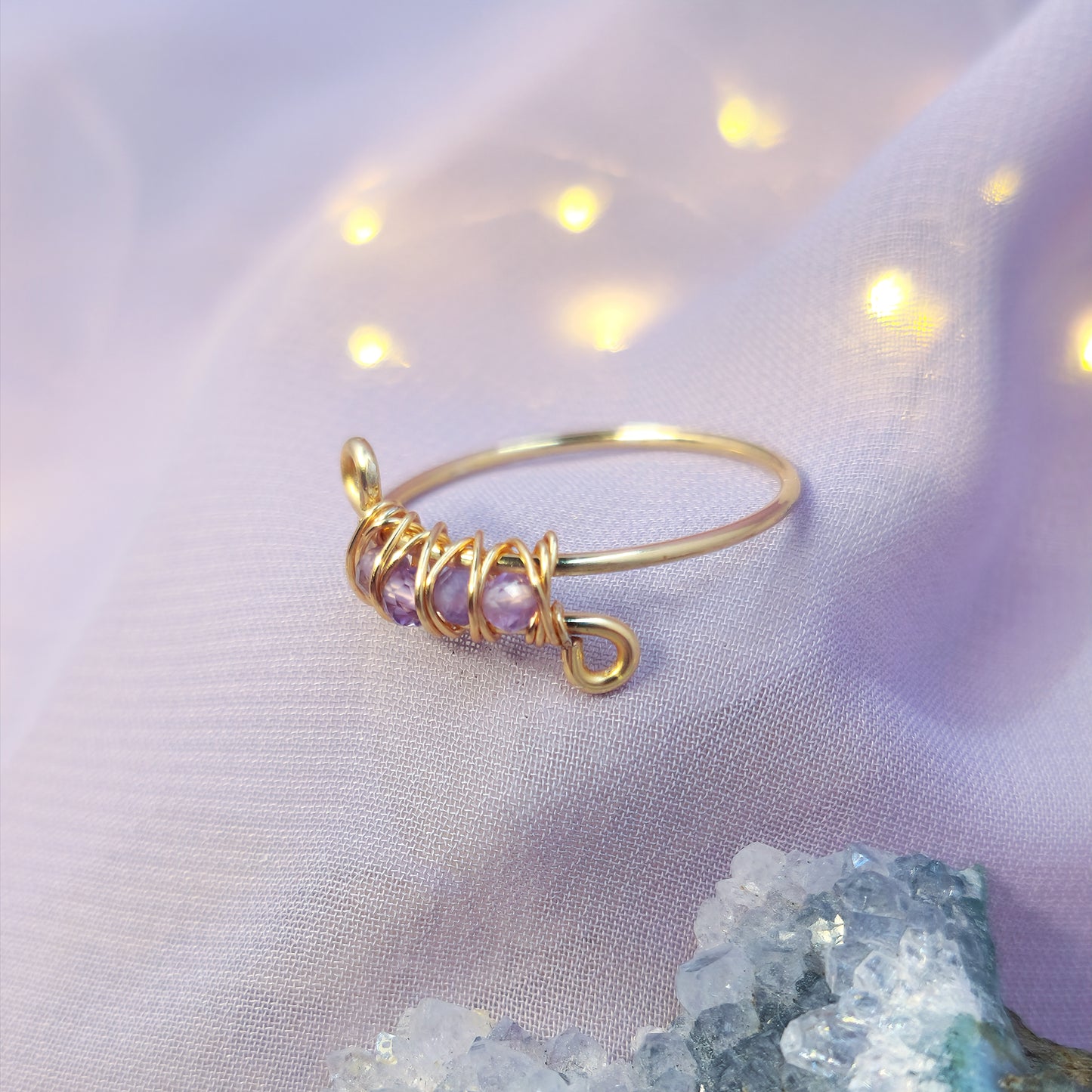 Mystical Witchy Fairy Amethyst Ring