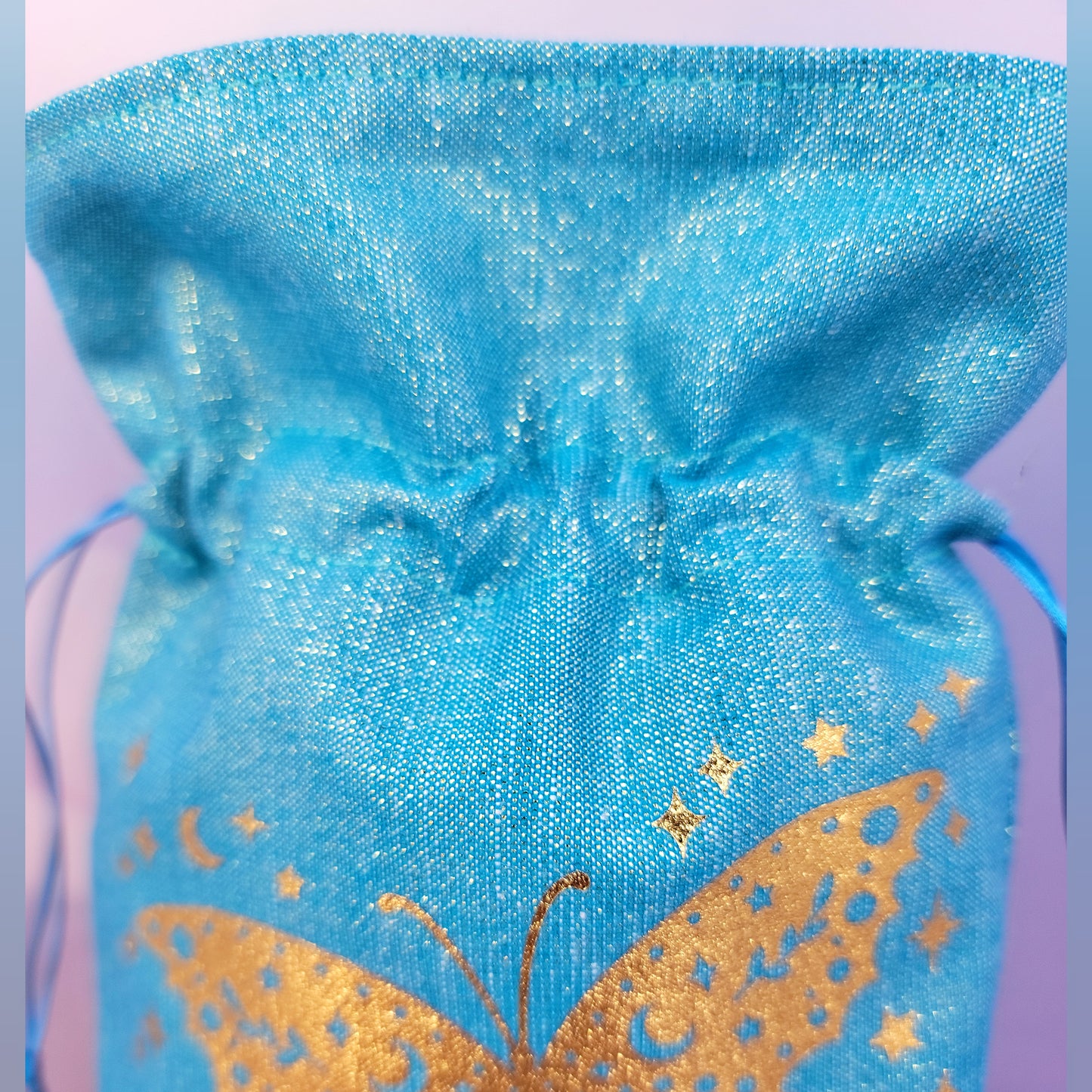 Mystical Witchy Celestial Butterfly Tarot Oracle Pouch Sparkly Fabric