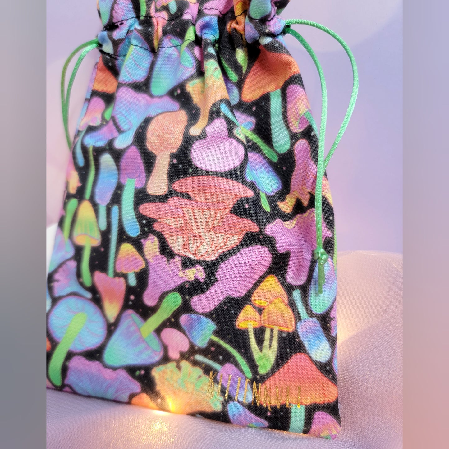Rainbow Mushroom Trinket Crystal Pouch
